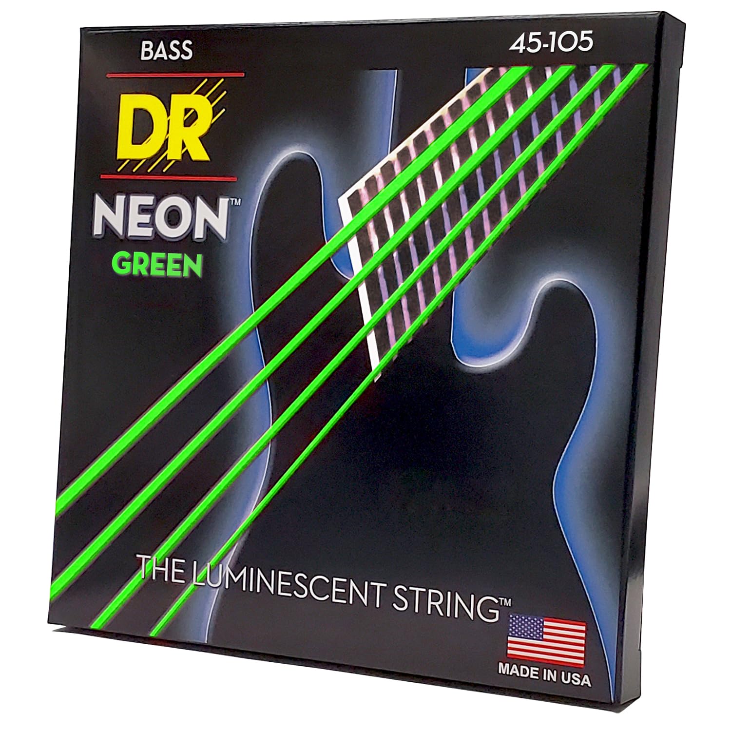 DR Strings HI-DEF NEON Acoustic Guitar Strings (NGB-45) - Bright & Durable for Live Performances & Studio Recording