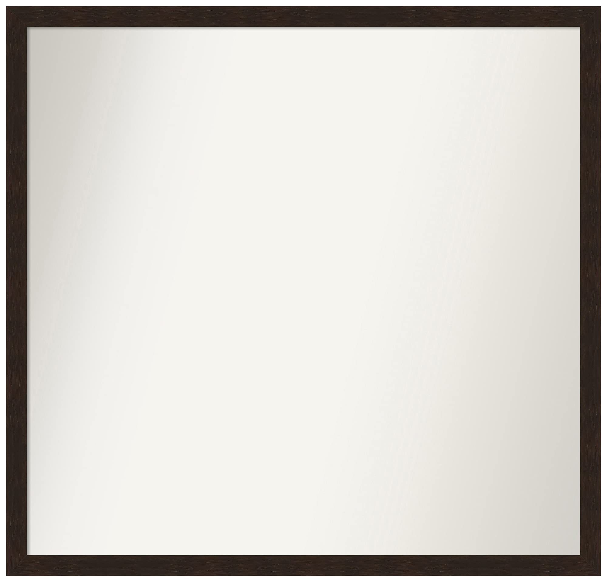 Amanti Art Non-Beveled Custom Wall Mirror 22x23 Inches - Carlisle Espresso Narrow Frame - Bathroom, Living Room, Bedroom Decor - Handcrafted Brown Wood Frame - Various Custom Sizes Available