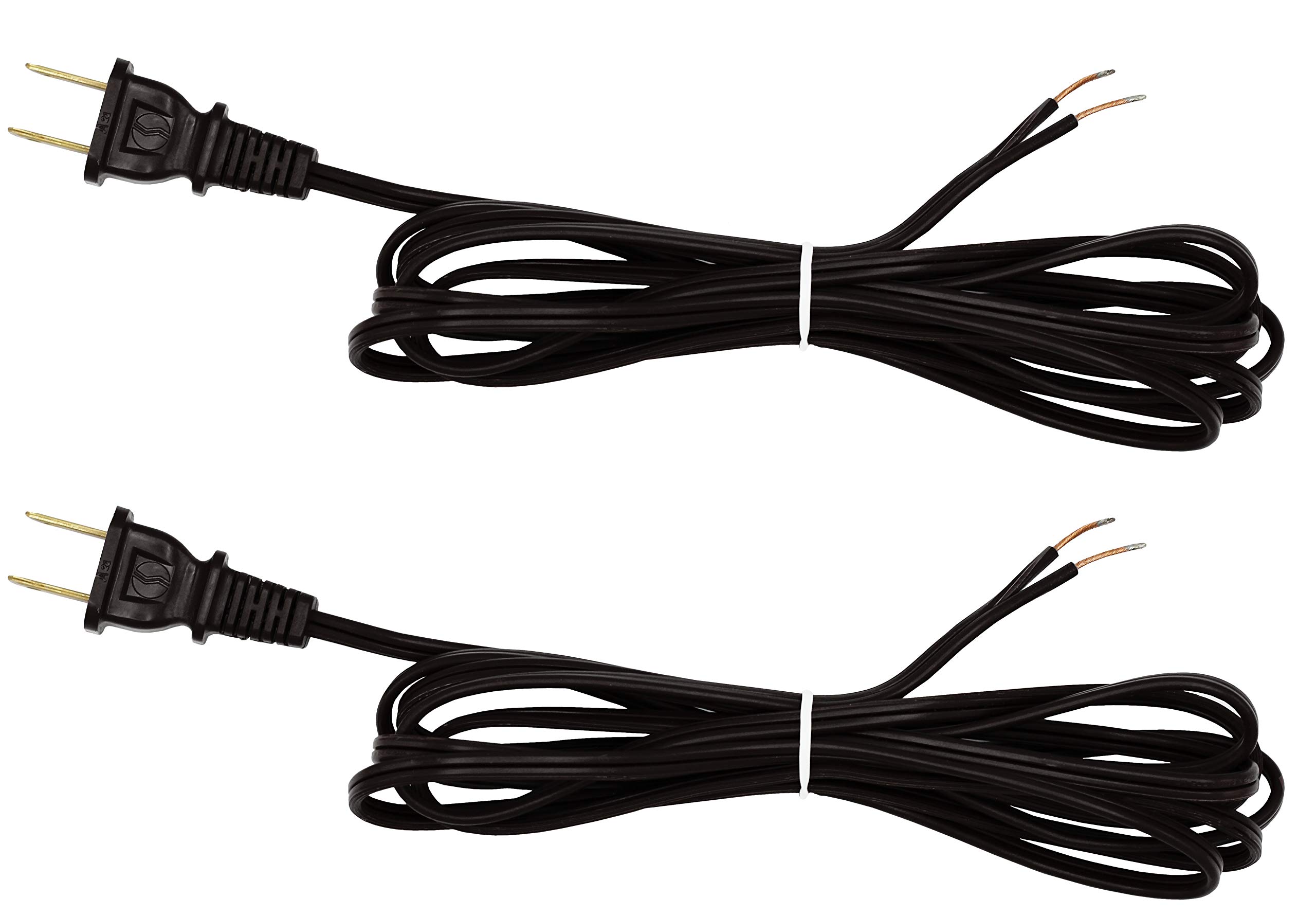 Black Lamp Cord 8FT, SPT-1 18 Gauge UL Listed Power Cord - 2 Pack for Lamp Repair & Replacement | Perfect for DIY Lighting Projects, Home Decor & Crafting