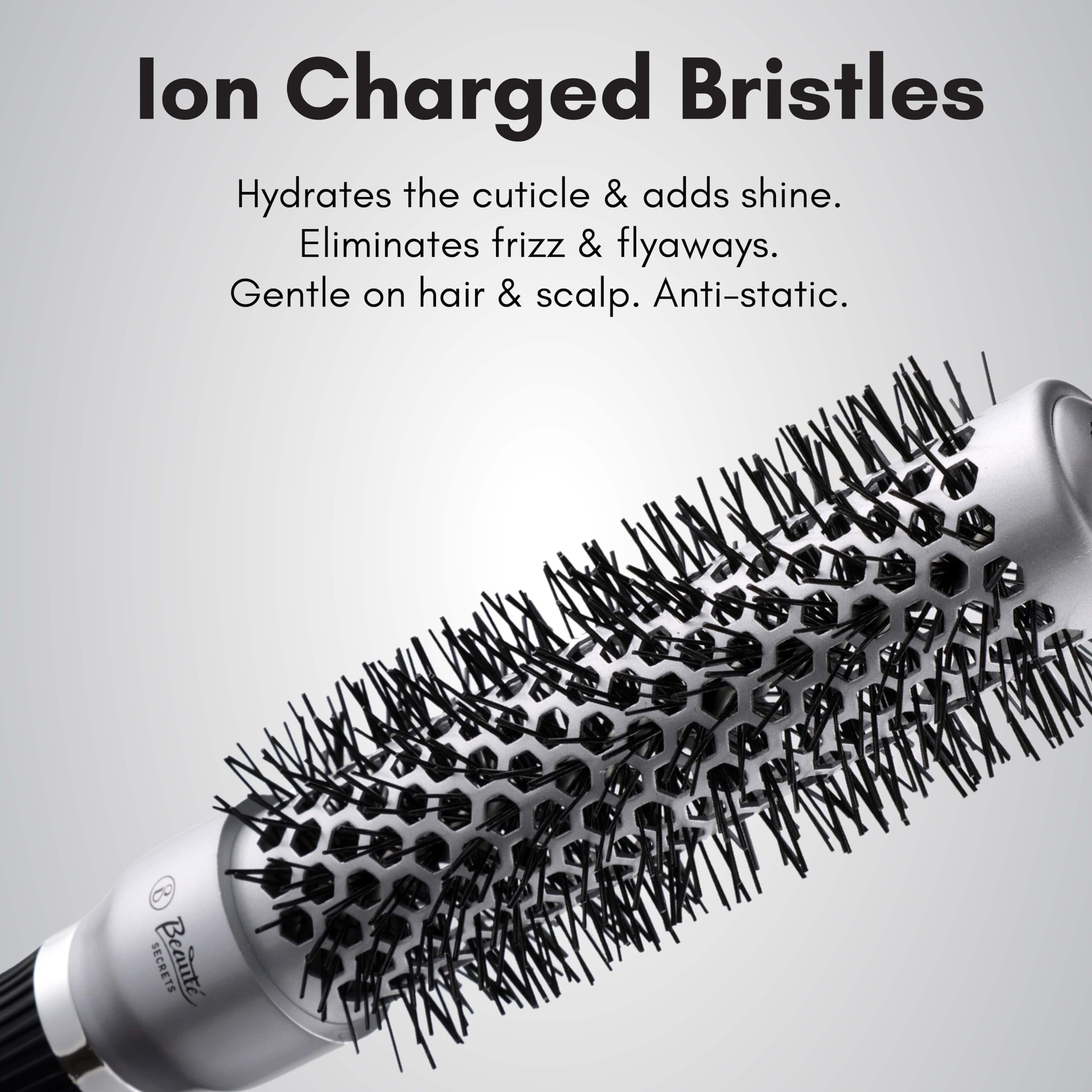 Beauté Secrets Professional Round Hair Brush for Women & Men - Blow Dryer Brush, Styling Comb for Voluminous, Bouncy Curls - Perfect for Salon-Quality Hair at Home, Travel & Daily Styling
