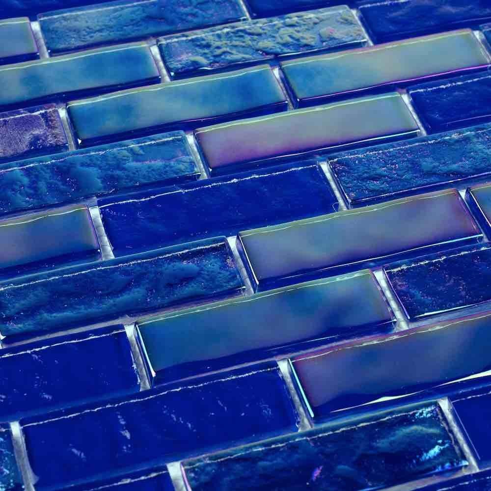 Iridescent Glass Tile Summer Cobalt Blue 1