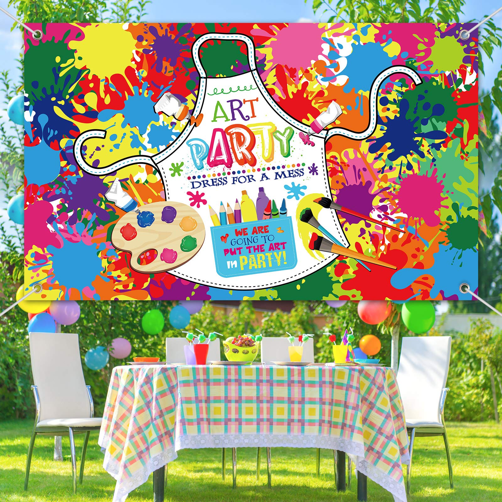 Artist Theme Party Backdrop Decorations - Art Paint Birthday Banner & Wall Photography Background for Painting Parties, Photo Booths & Creative Events