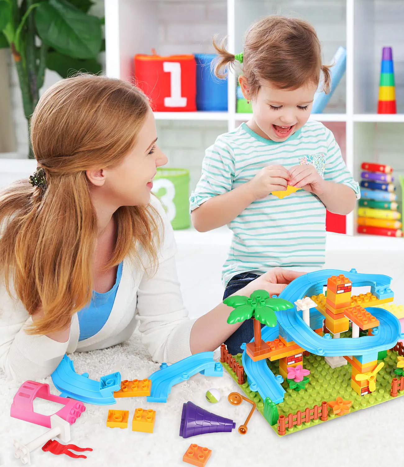 86Pcs Marble Run Castle Building Blocks - STEM Educational Toys for Kids Age 3+, Marble Track Race Set with Large Bricks | Perfect Birthday Gift for Toddler Boys & Girls | Fun Indoor Play & Early Learning Activity