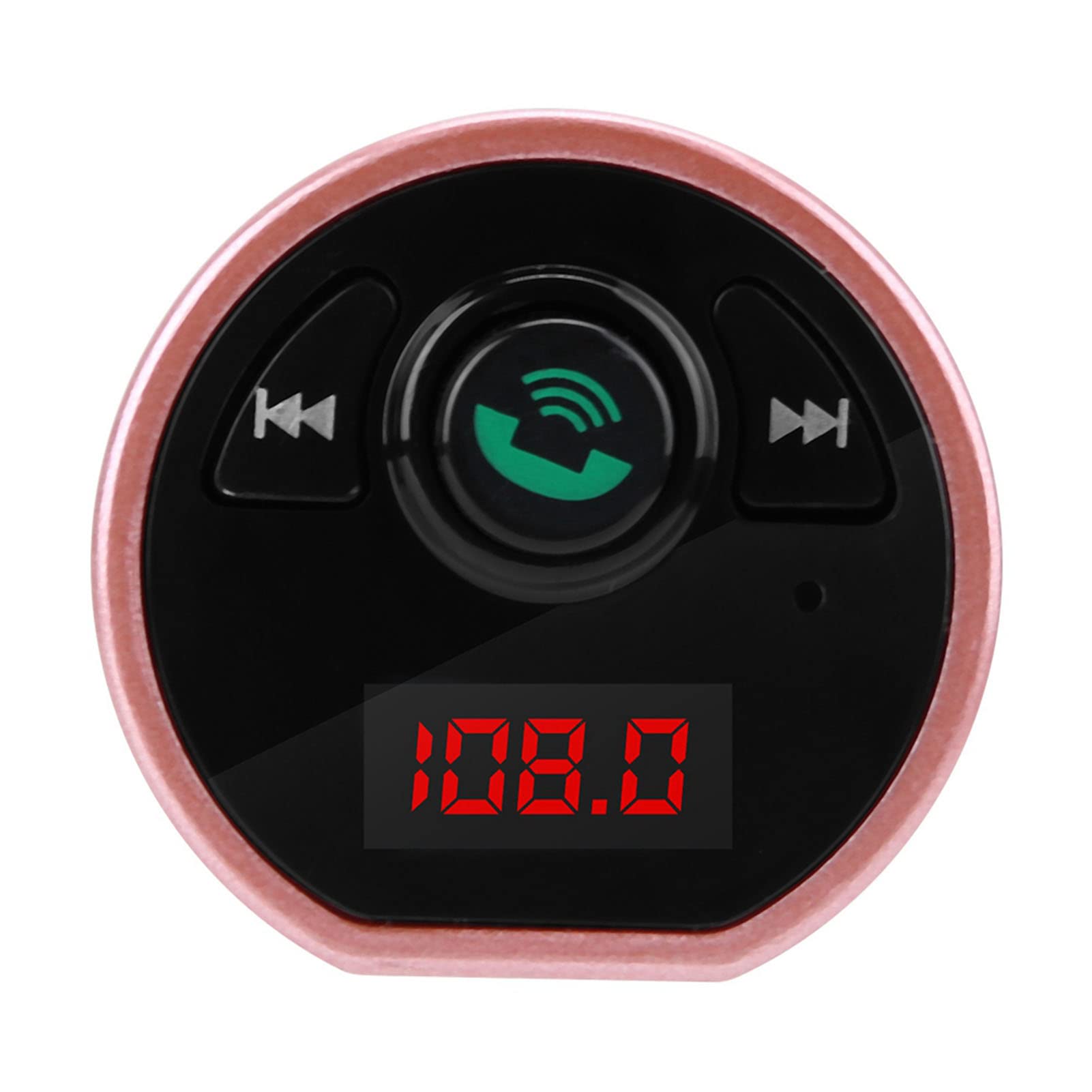 Kafuty Wireless Bluetooth Car Audio Transmitter - Hands-Free Calling, FM Radio Adapter with Dual USB Charging Ports & USB Drive Support for MP3 Playback (Pink) | Perfect for Road Trips, Commuting & In-Car Entertainment