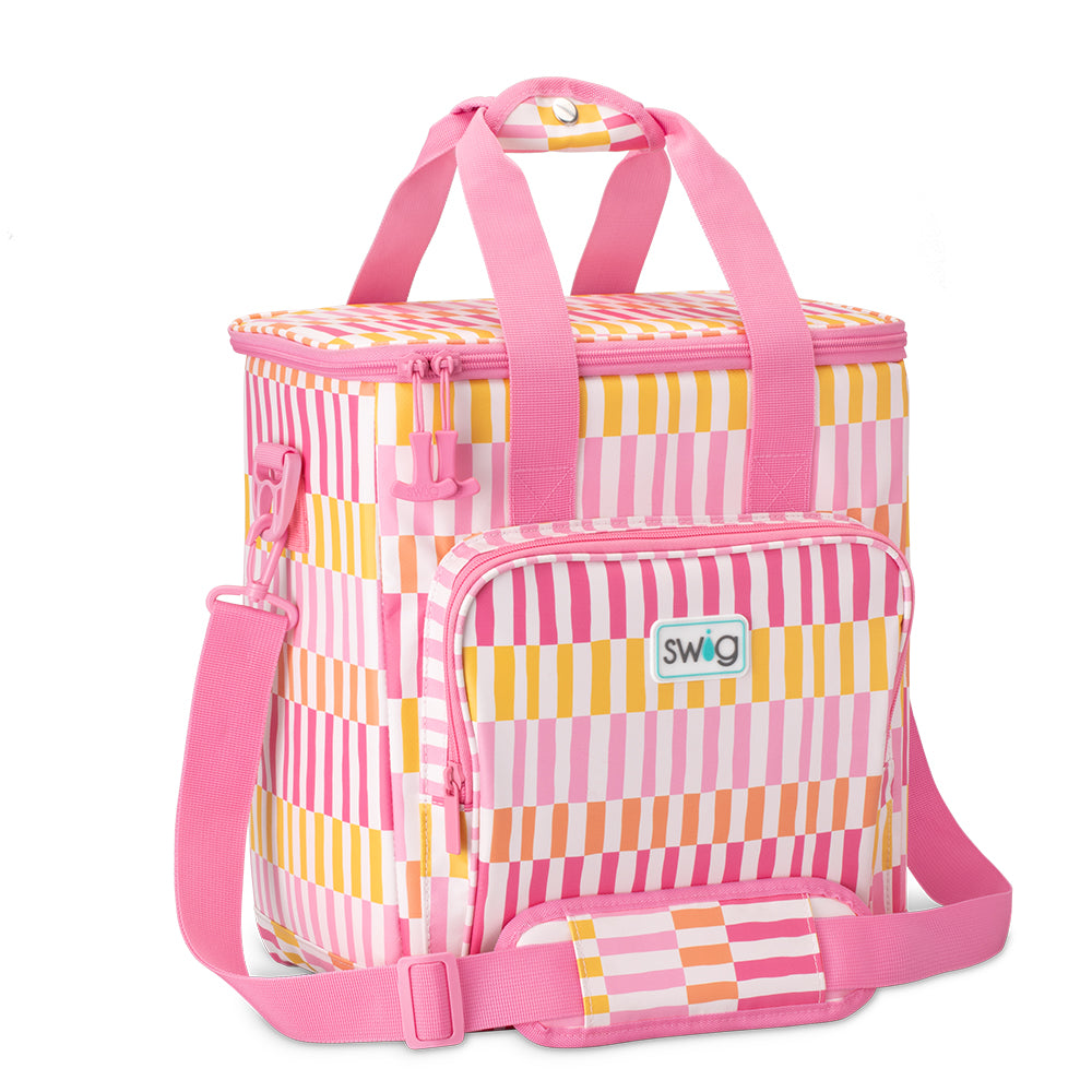 Sherbet Stripe Boxxi 24 Can Cooler - Insulated Soft-Sided Cooler Bag for Picnics, Beach Trips & Outdoor Adventures