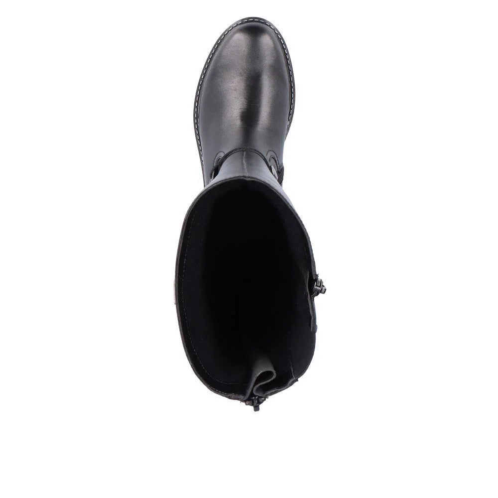 Rieker D2282 Black Women's Comfortable Slip-On Shoes for Work, Walking & Casual Wear