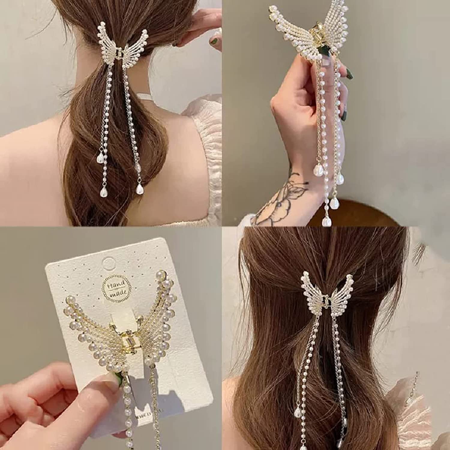 SIYAA Butterfly Hair Clip for Women - Elegant Metal Flower Hair Claw, Cute Wedding Hair Accessory, Secure Hair Clutch for Long & Short Hair - Perfect for Parties, Weddings & Everyday Styling