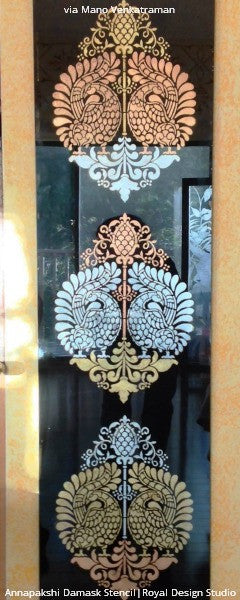 Annapakshi Indian Damask Wall Stencil - Reusable DIY Painting Template for Home Decor, Mandala Art, and Wall Murals | Perfect for Bedroom, Living Room, and Nursery Decoration