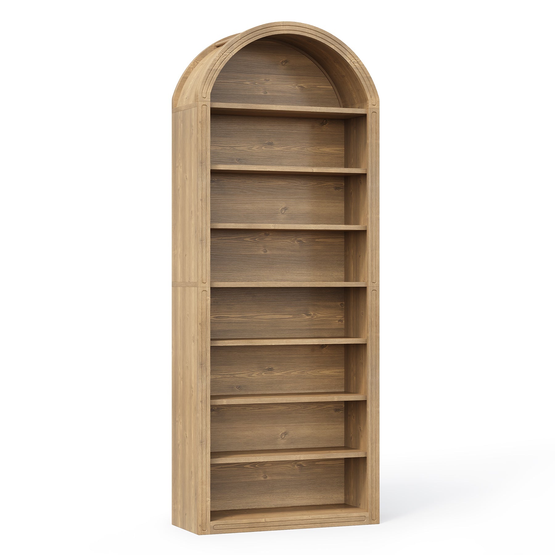 6/8 Tier Tall Wooden Bookshelf - Arched Bookcase Display Shelving Unit for Living Room, Office & Bedroom Storage & Organization