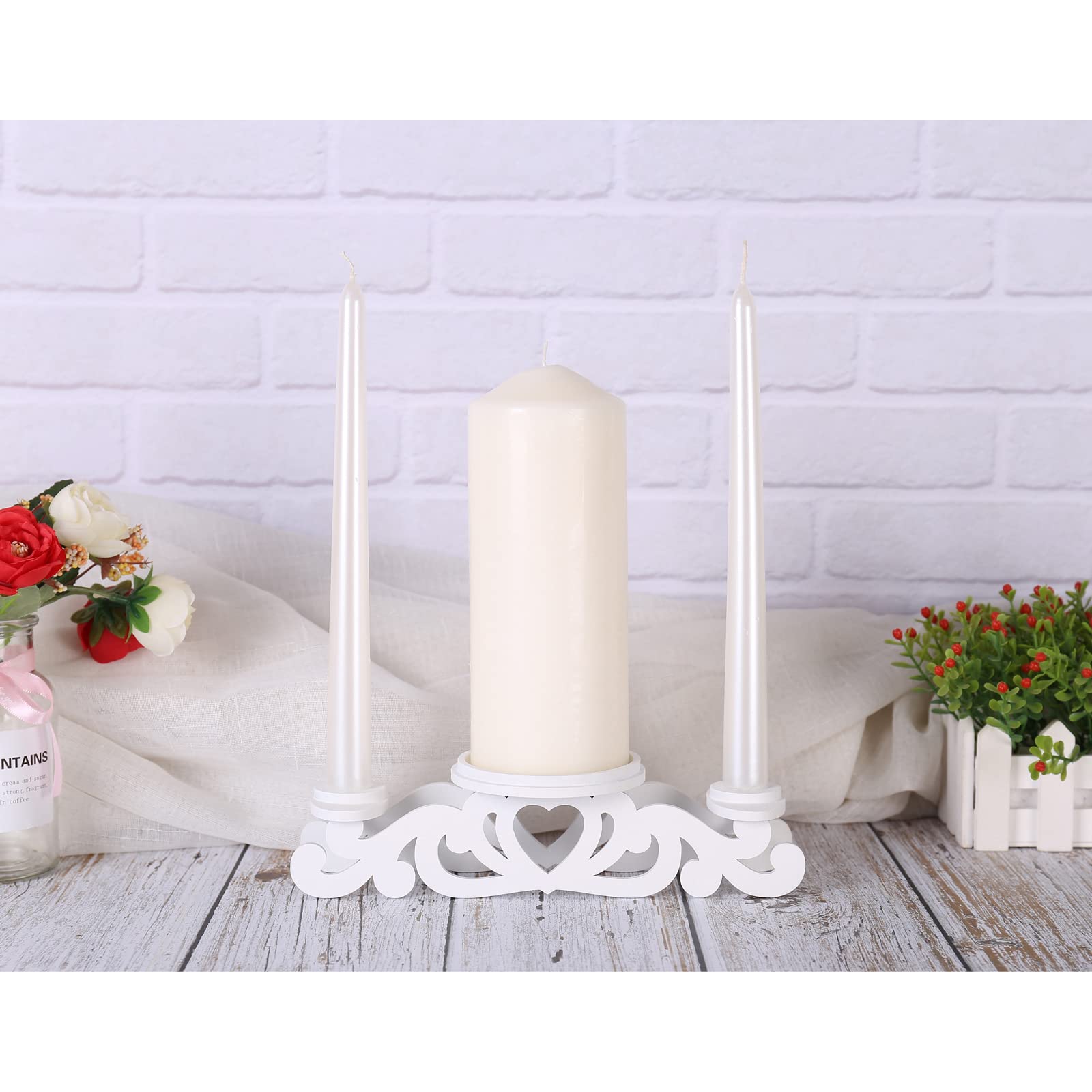 Unity Candle Holder Set - Elegant Wedding Ceremony Candle Stand with Pillar Holders for Centerpiece Decor (Candles Not Included) - Perfect for Wedding Aisle, Reception Table & Vow Renewal Decorations