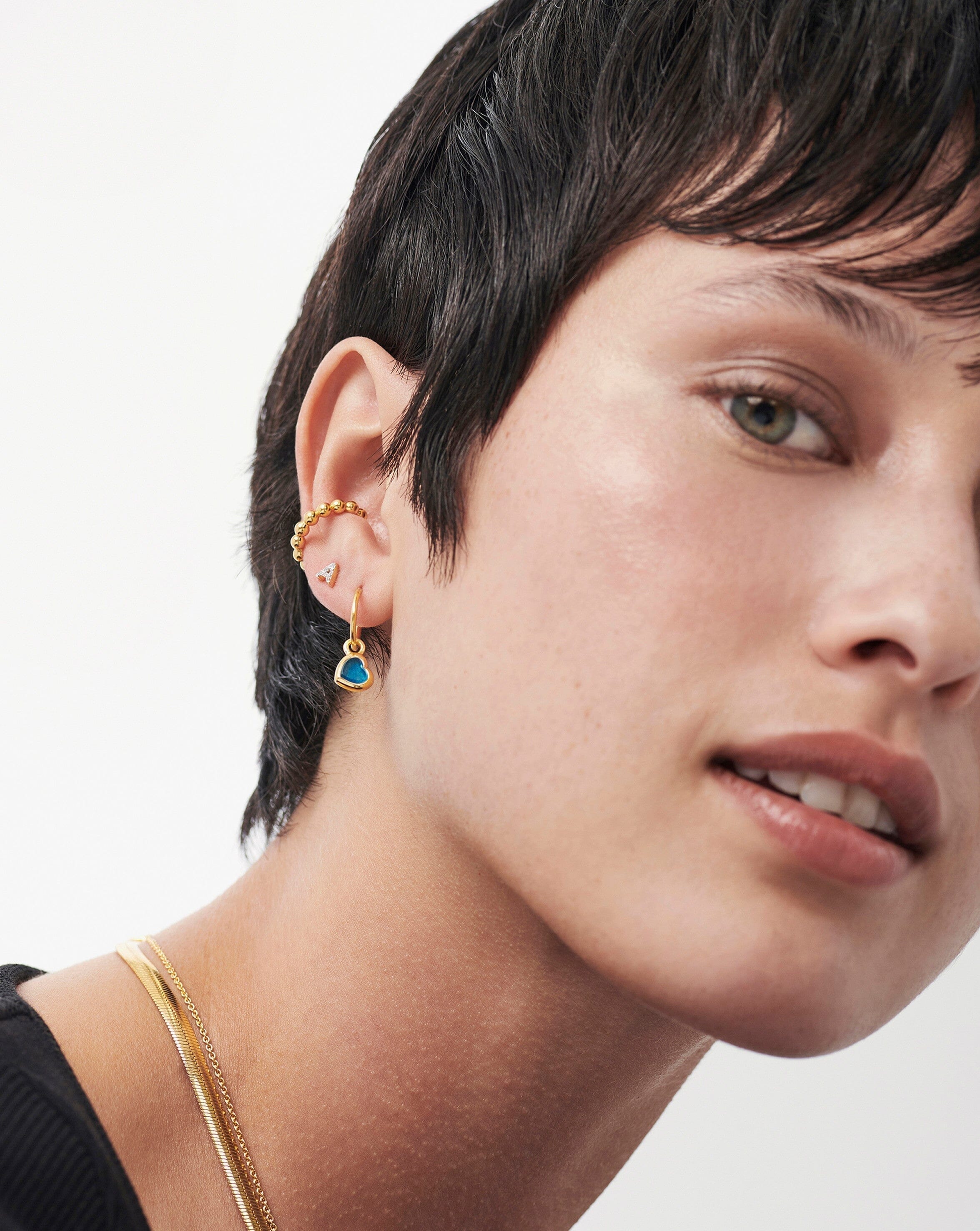 Pave Initial 'A' Single Stud Earring - 18k Gold Vermeil & Cubic Zirconia - Perfect for Gifts, Birthdays & Everyday Elegance