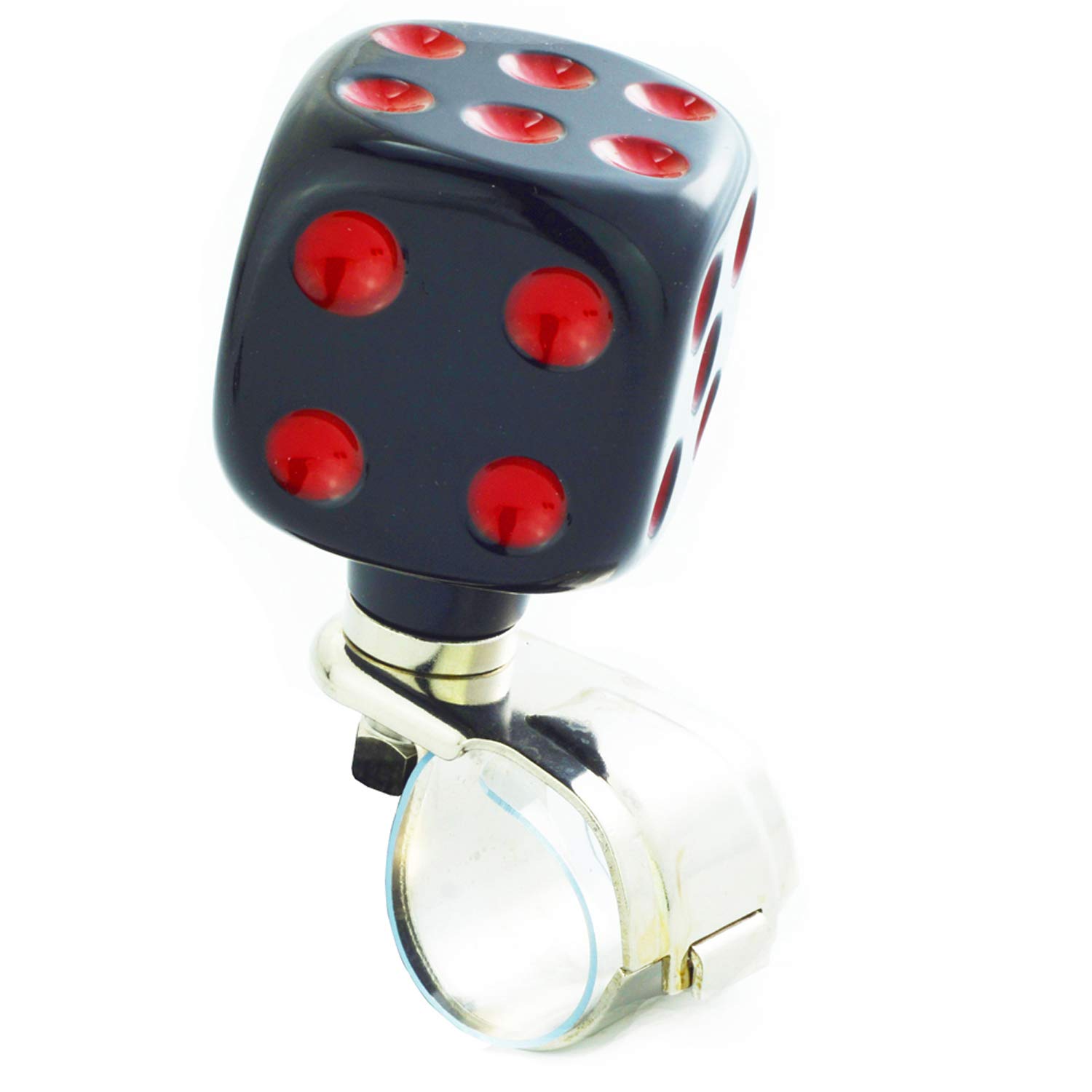 Abfer Steering Wheel Spinner - Car Suicide Knob with Dice Design, Power Handle Turning Assistant for Easy Maneuvering - Fits Most Vehicles (Black) - Perfect for Truckers, Delivery Drivers & People with Limited Mobility