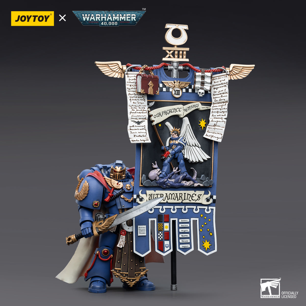 1/18 JOYTOY Warhammer 40K Ultramarines Honour Guard Action Figure Set (4pcs) - Perfect for Collectors, Tabletop Gaming & Display