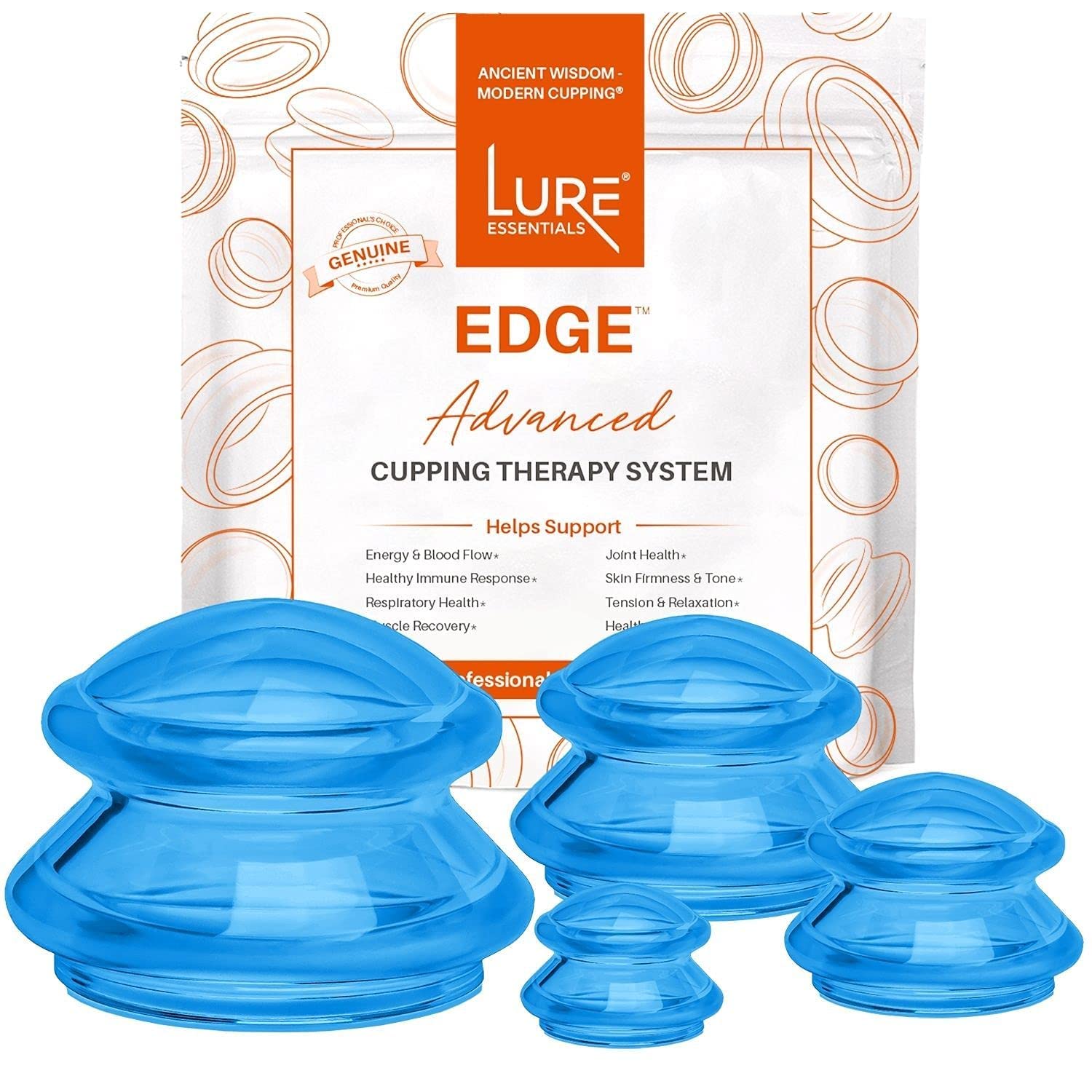 GLAM & EDGE Cupping Therapy Set Bundle - Professional Face and Body Cupping Kit for Skin Rejuvenation, Anti-Aging & Relaxation | Perfect for Home Spa, Facial Massage & Body Wellness Routine