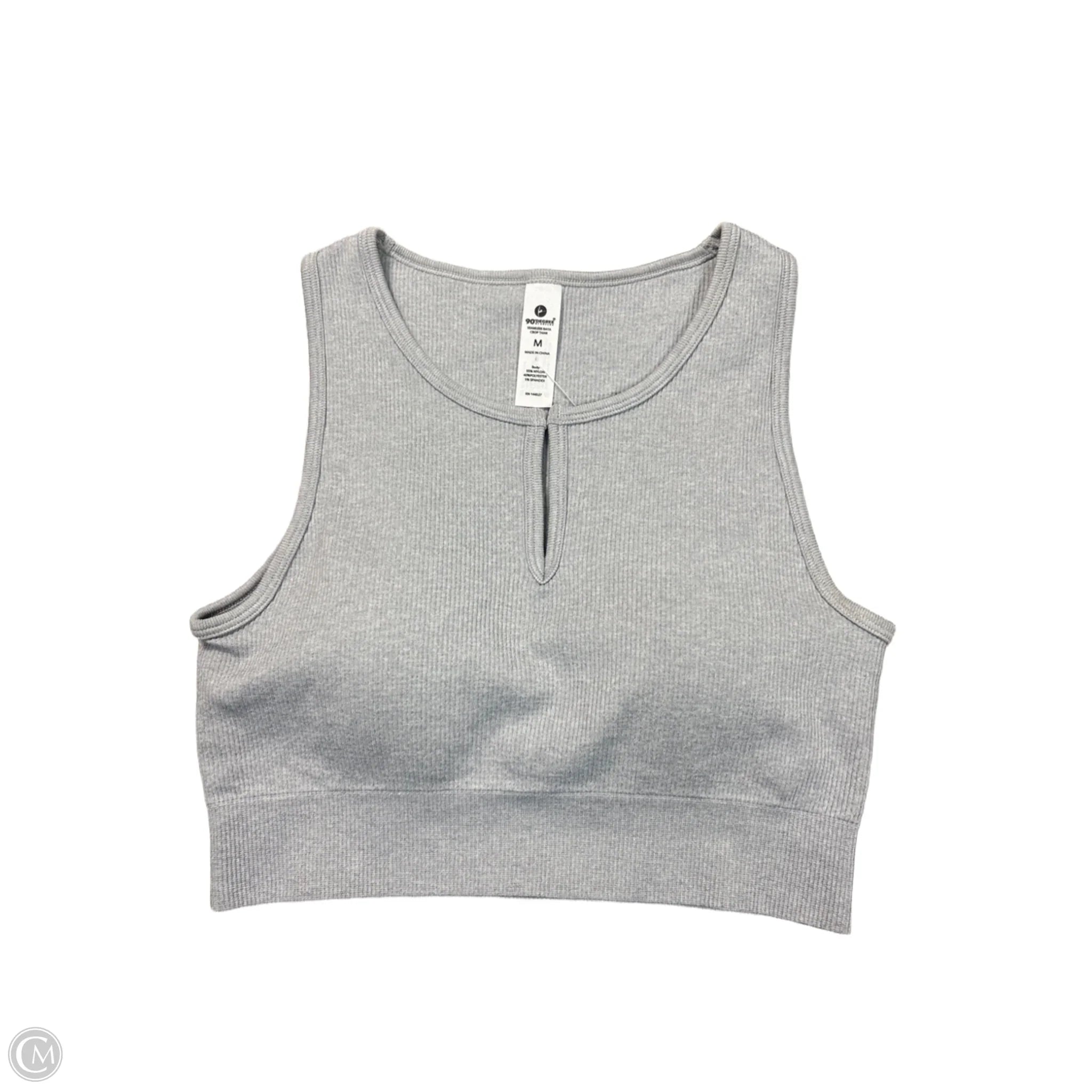 90 Degrees By Reflex Women's Grey Athletic Sports Bra - Medium Size - Perfect for Yoga, Running & Gym Workouts