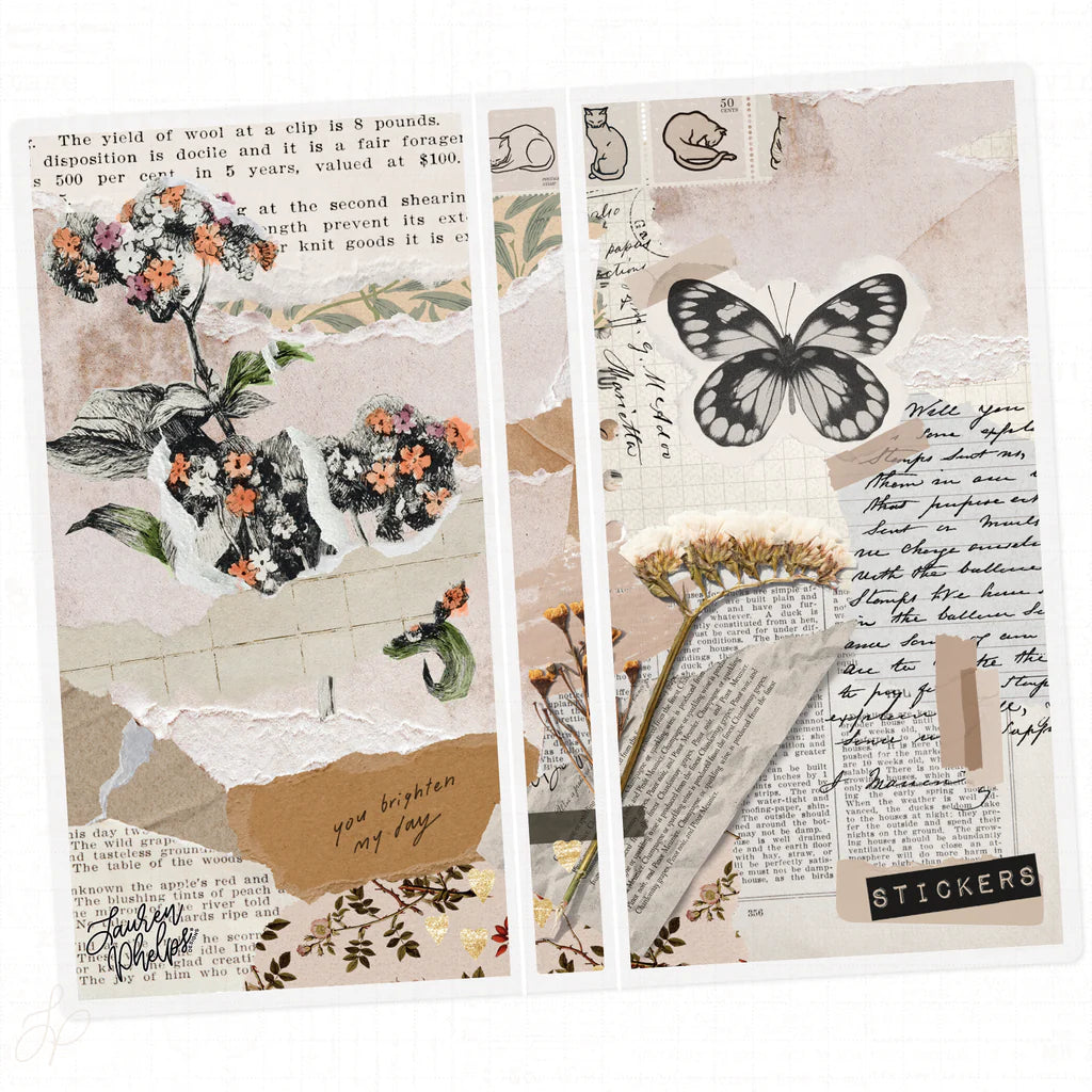 Vintage Butterfly Junk Journal Scrapbook Album - Handmade DIY Memory Book for Journaling, Scrapbooking & Gift Giving - Perfect for Wedding, Travel, Baby Keepsakes & Creative Art Projects