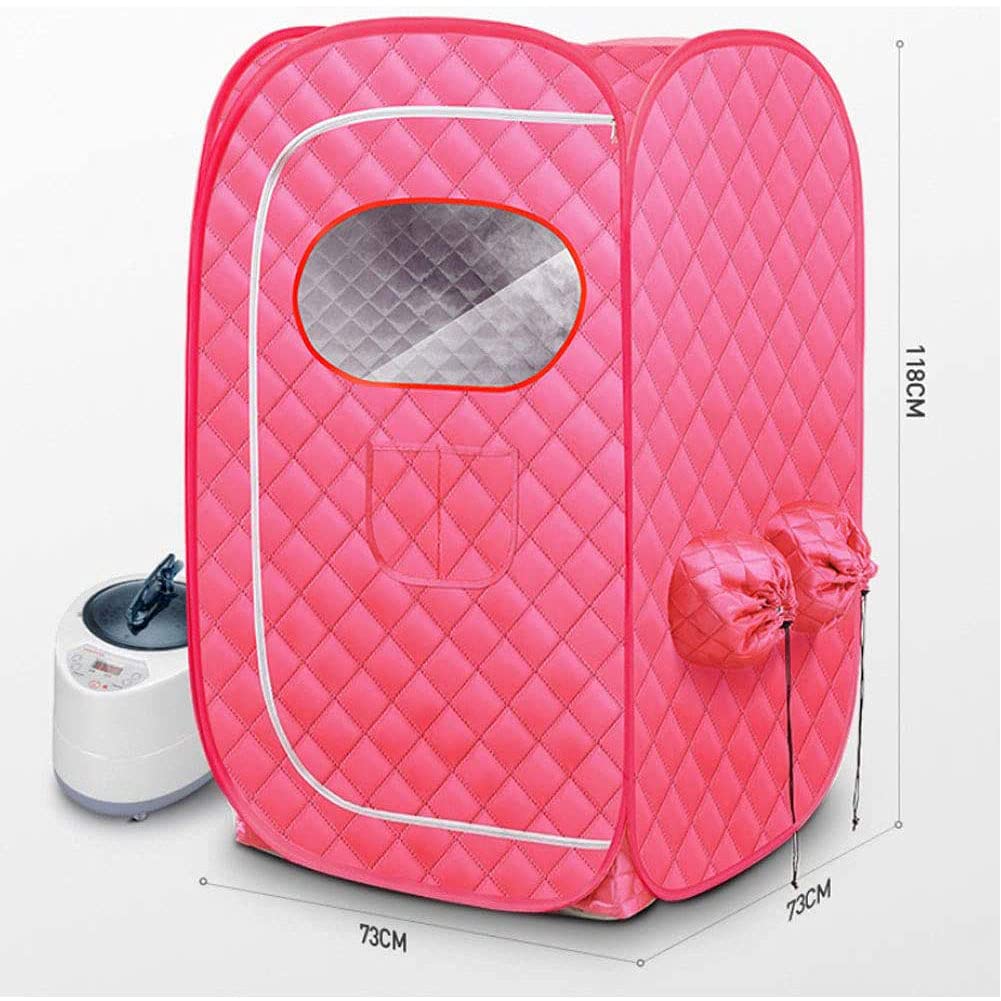 Portable Home Steam Sauna Tent - 2L Personal Sauna with Wireless Remote Control, 95-Minute Timer, Red | Relaxation & Detox for Spa, Yoga, and Home Wellness