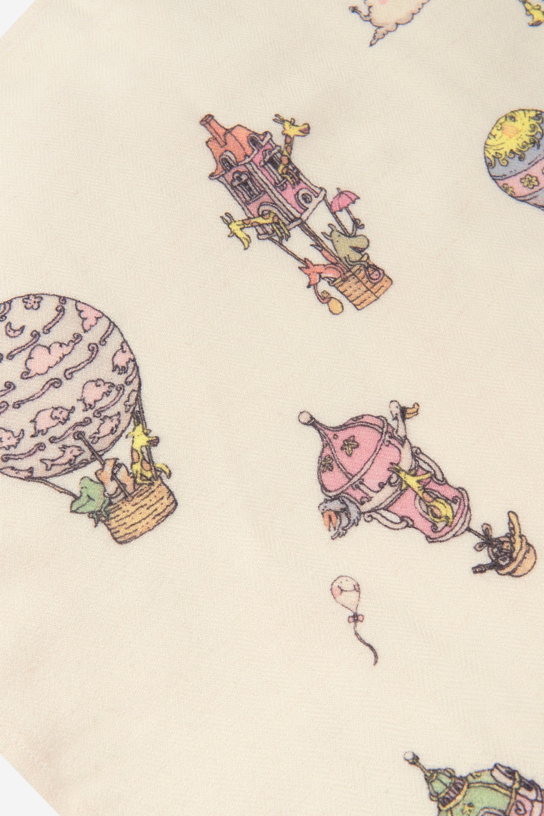 Luxury Atelier Choux Ivory Cashmere Baby Blanket - 100cm Soft Hot Air Balloon Design | Perfect for Nursery, Christening Gifts & Newborn Photography