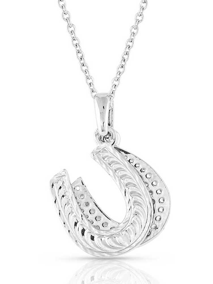 Montana Silversmiths NC5165 Sterling Silver Horseshoe Necklace - Western Charm Jewelry for Women, Perfect for Cowgirl Style & Country Fashion
