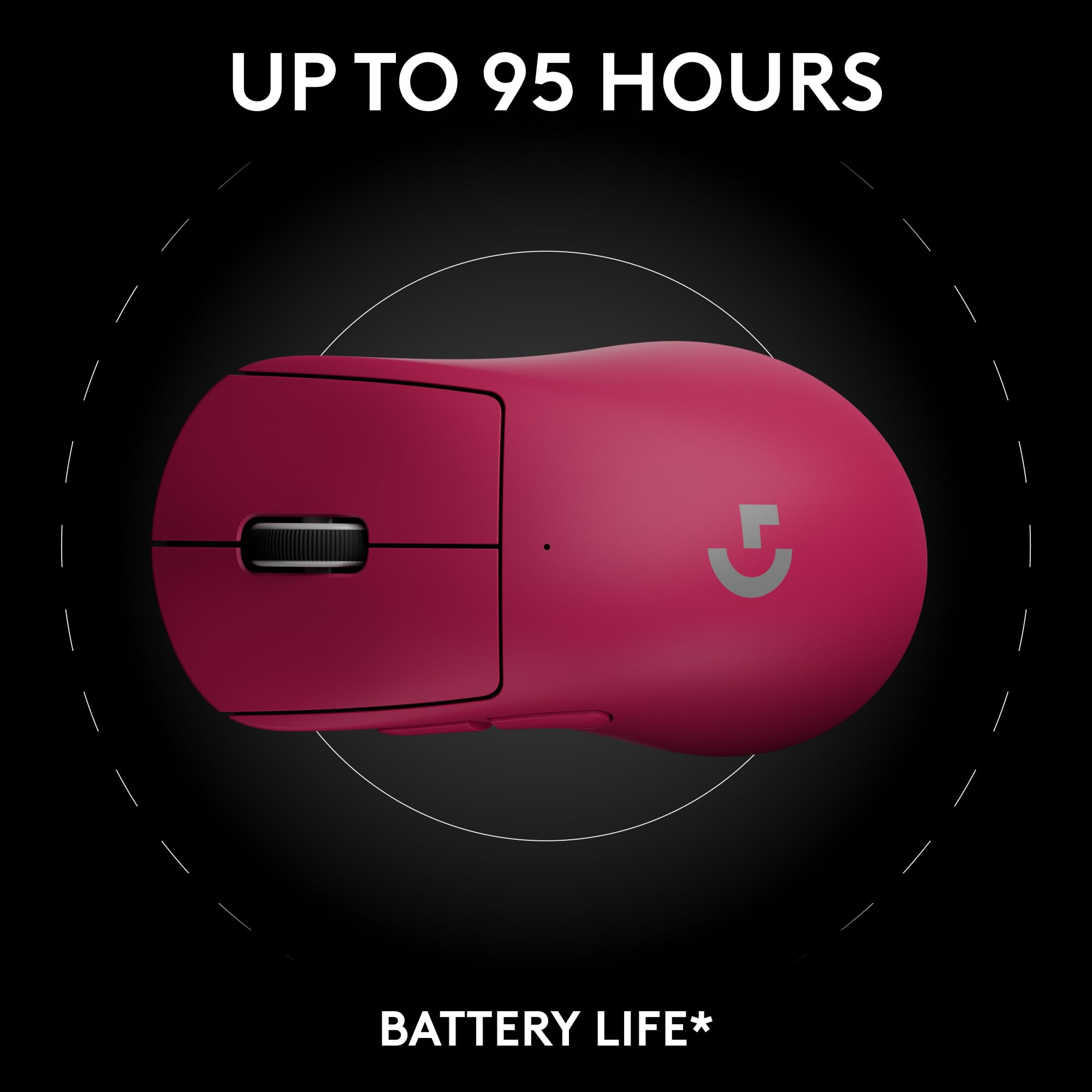 Logitech G PRO X Superlight 2 Wireless Gaming Mouse - 60g Ultra Lightweight, 5 Programmable Buttons, 44K DPI Sensor, USB-C Charging, Lightspeed Technology for PC & Mac (Magenta) - Perfect for Esports, FPS Games & Professional Gaming