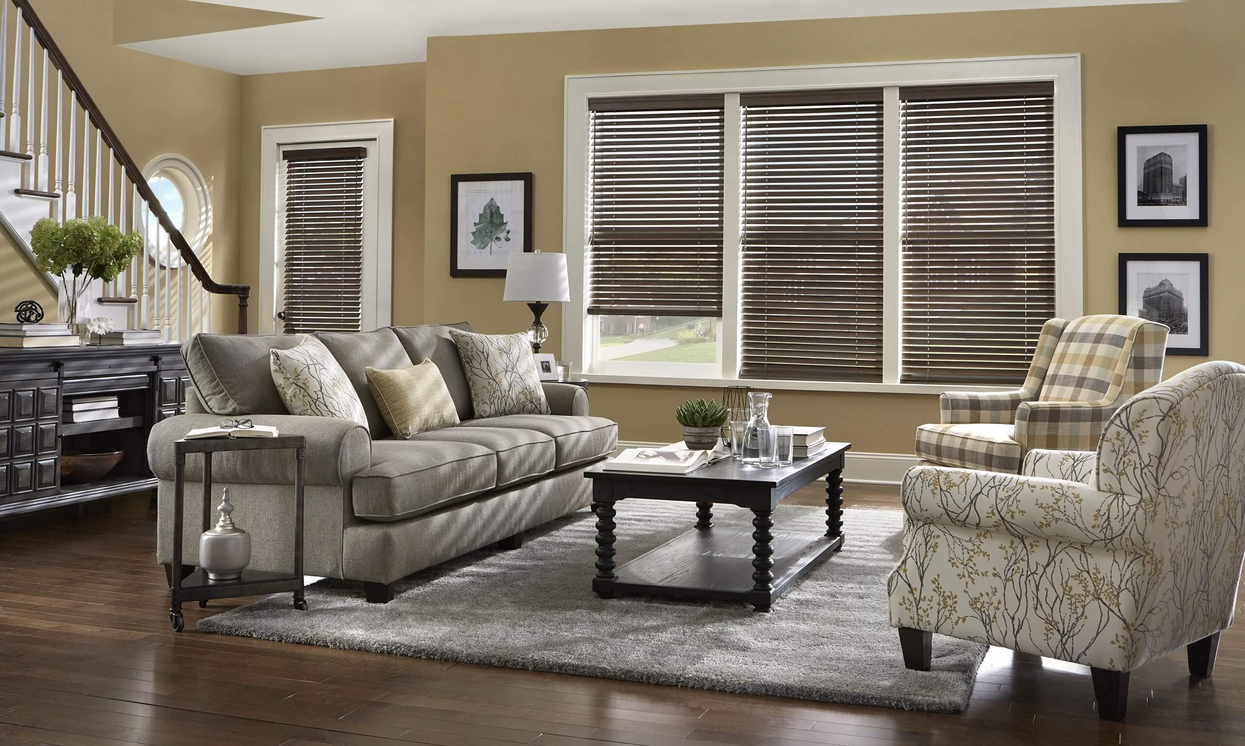 2 Inch Cordless Real Wood Blinds - Dark Walnut (12