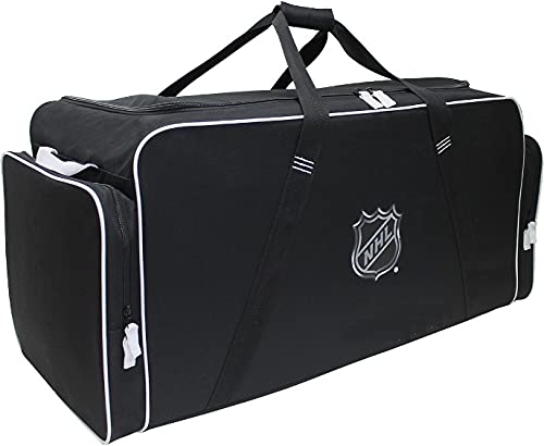 37-Inch Black NHL Durable Oversized Duffle Bag with 3 Pockets & Double Carry Handle - Perfect for Travel, Gym, Sports Equipment & Hockey Gear Storage