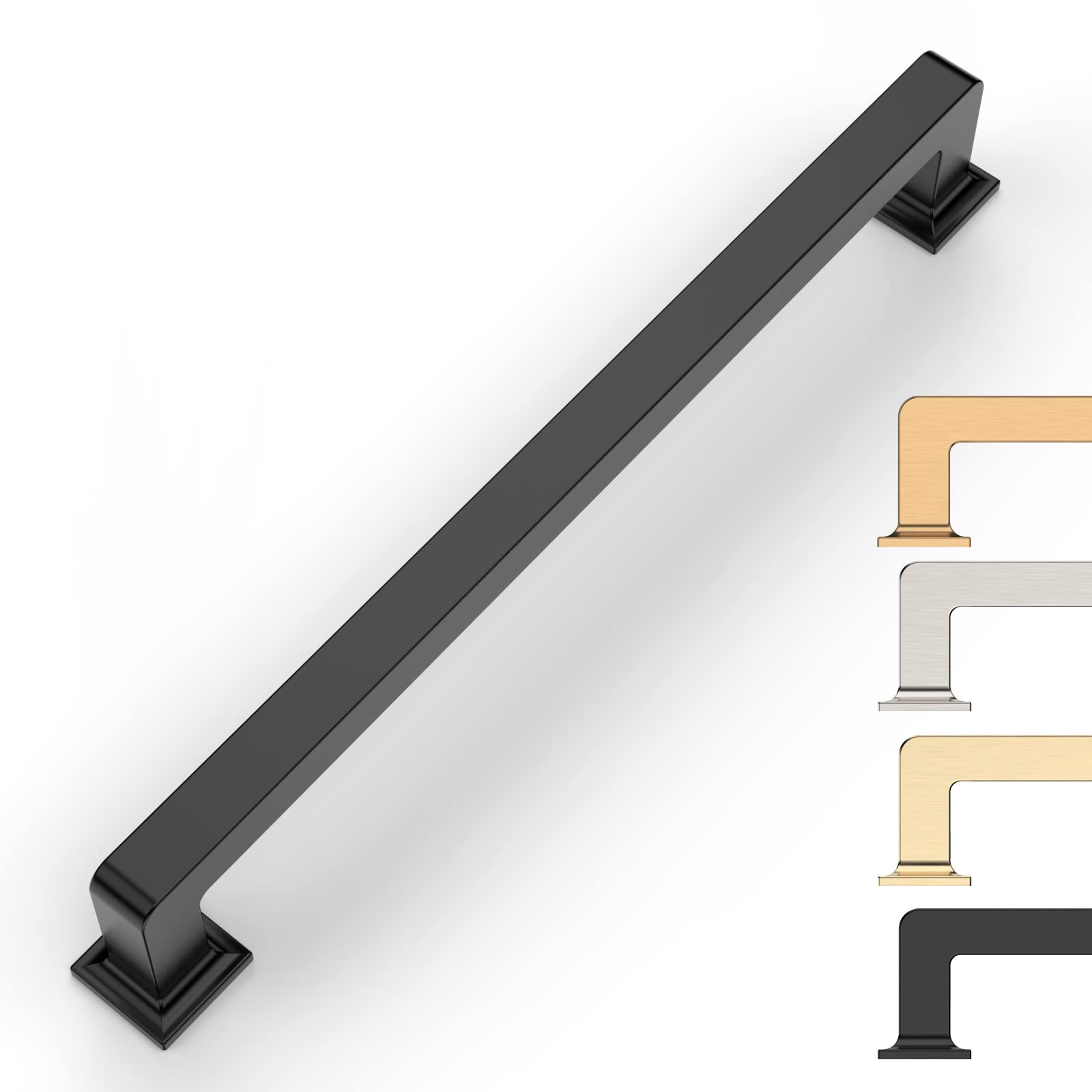 10 Pack 7.5 Inch Matte Black Cabinet Handles - Heavy Duty Kitchen Cabinet Pulls & Drawer Handles for Cabinets, Dressers, Wardrobes & Furniture (Perfect for Modern Kitchen Remodel & Home Upgrade)