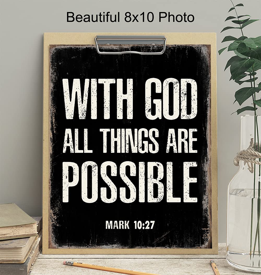 Inspirational Bible Verse Wall Art - Religious Decor for Home & Office
