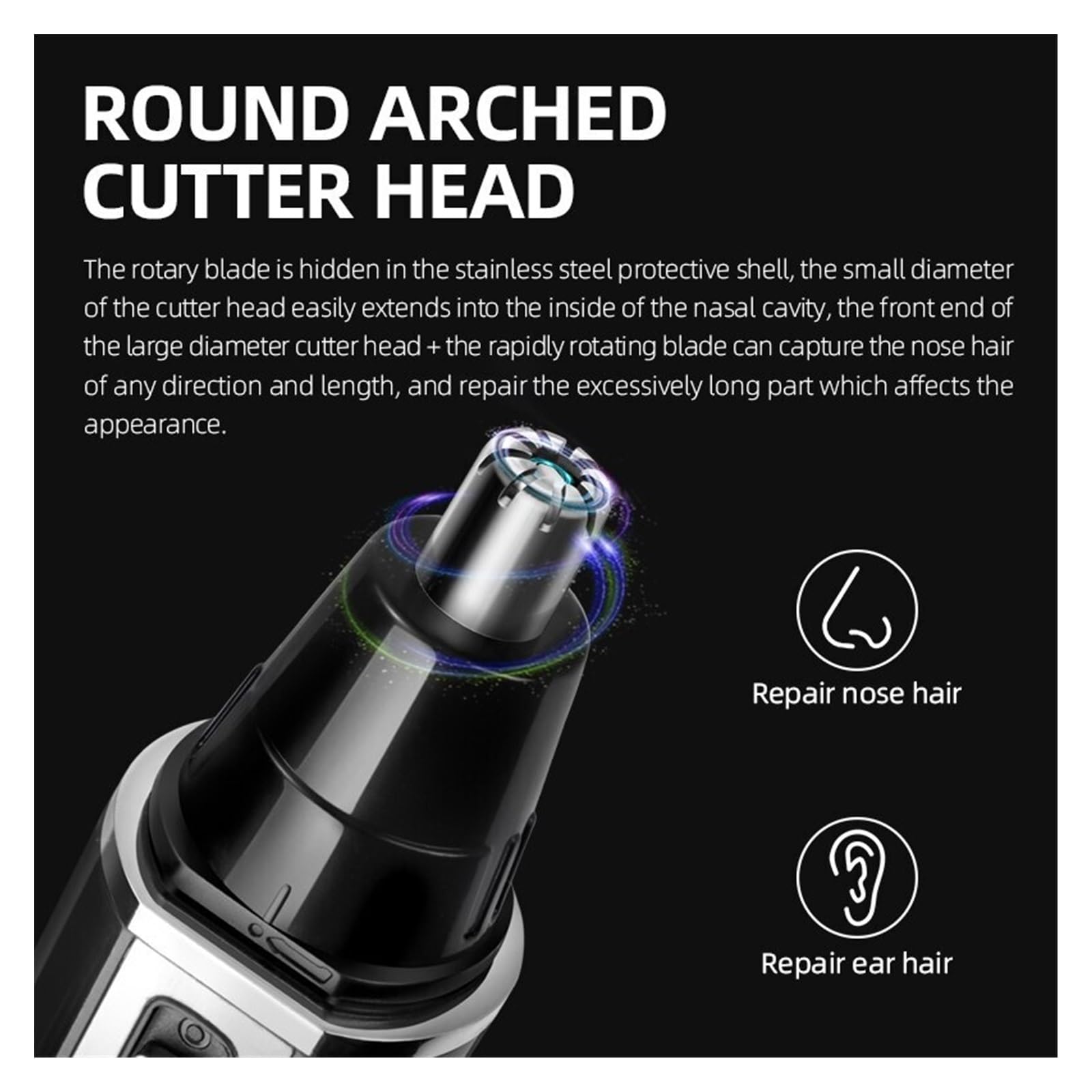 Professional 4-in-1 USB Rechargeable Men's Razor - Ear & Nose Hair Trimmer with Vacuum Cleaning System | Perfect for Grooming, Travel & Personal Care