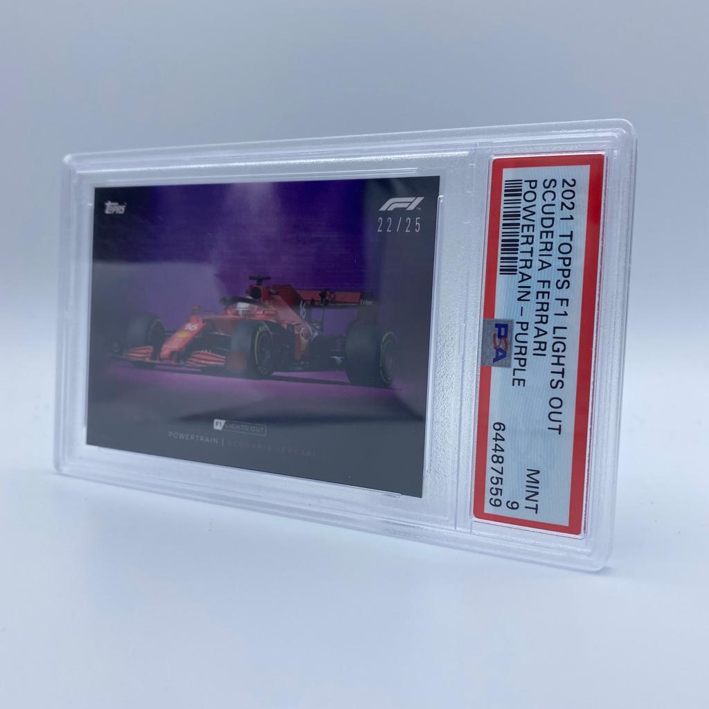 PSA 9 Graded 22/25 Ferrari Powertrain Purple Parallel - Rare Collectible for Sports Card Enthusiasts & Display Showcase