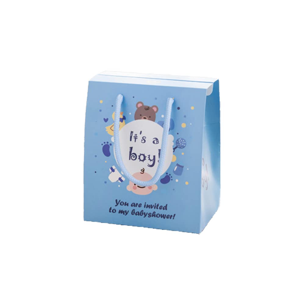 YMULAS 50 PCS Blue Baby Shower Favor Boxes - It's a Boy Party Supplies, Chocolate & Candy Gift Packaging for Guests - Perfect for Baby Showers, Gender Reveals & Newborn Celebrations (Blue-M)