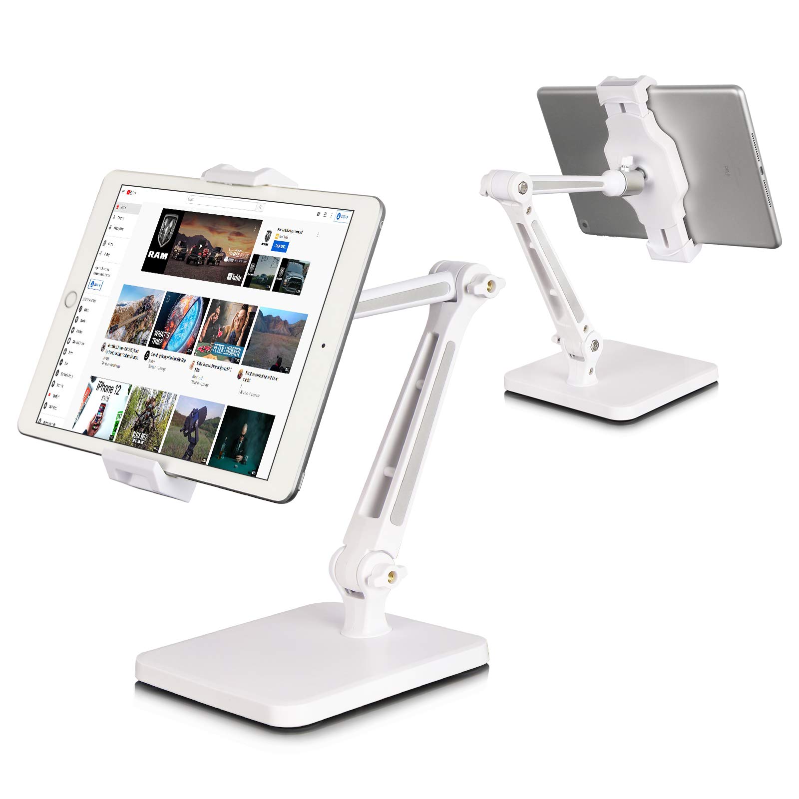 DoubleSun Adjustable 360° Swivel Folding Tablet Stand Holder - Compatible with iPad Air/Mini/Pro (4.7''-12.9''), Kindle, Fire Tablet, Microsoft Surface & Smartphones - Perfect for Desk, Home Office, Reading & Video Watching