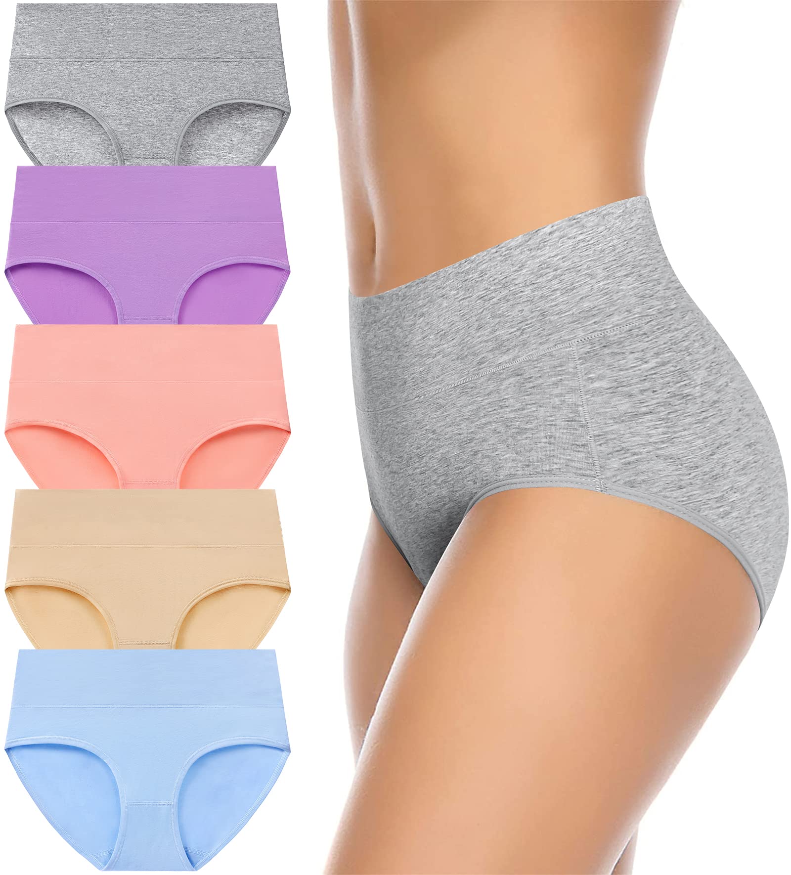 **Annenmy Women's Cotton Underwear – High Waisted Full Briefs, Soft & Stretchable, No Muffin Top, Breathable Ladies Panties – Perfect for Everyday Comfort & Workout**