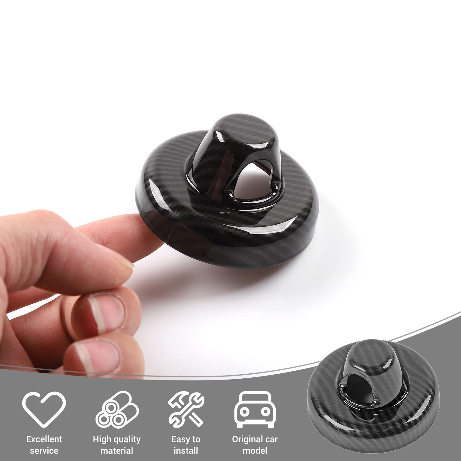 Carbon Fiber Jeep Radio Antenna Base Cover Compatible with Wrangler JK JKU JL JLU (2007-2023) & Gladiator JT (2020-2023) - Exterior Accessories for Off-Road Protection & Style Upgrade
