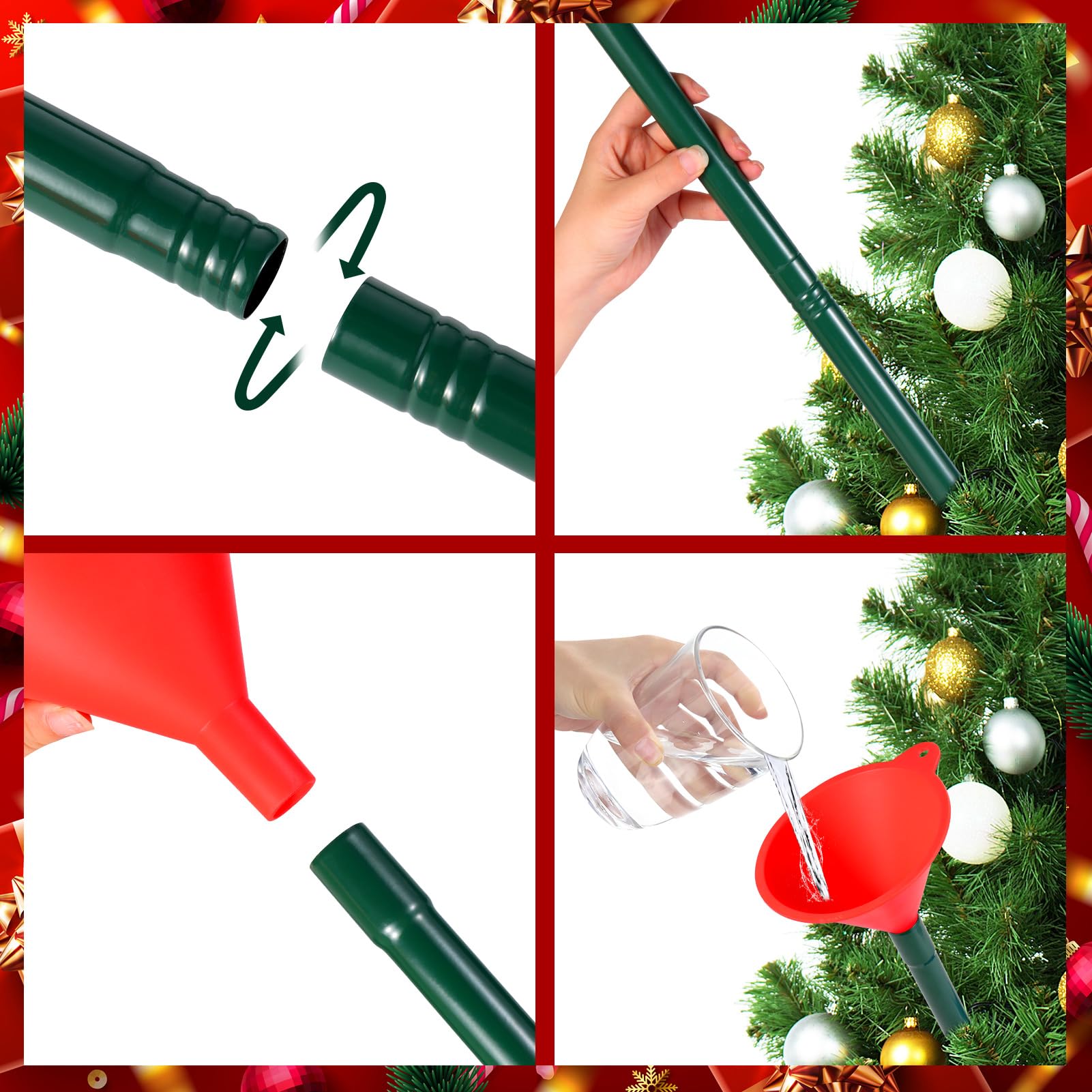 Christmas Tree Watering Funnel - Leak-Proof Long Spout Watering System for Live Tall Christmas Trees | Xmas Plant Watering Tool for Easy Holiday Tree Care | Perfect for Home, Office & Holiday Decorations
