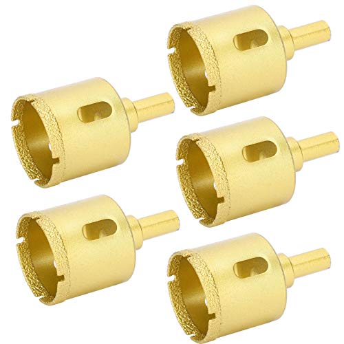 5Pcs Diamond Brazing Drill Bit Set for Marble, Concrete, Glass & Ceramic - Hole Saw Drilling Opener for Professional & DIY Projects - Perfect for Tile, Stone & Masonry Work