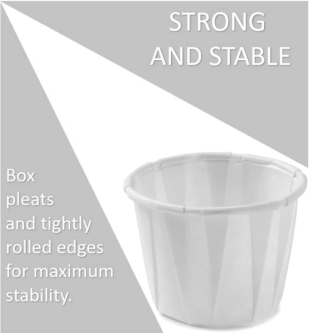 1/2 oz Disposable Paper Souffle Cups [250 Pack] - 0.5 oz Medicine Portion Cups for Pills, Liquid Medication, Condiments, Food Tasting & Dessert Serving | Perfect for Pharmacies, Hospitals, Bakeries & Home Use
