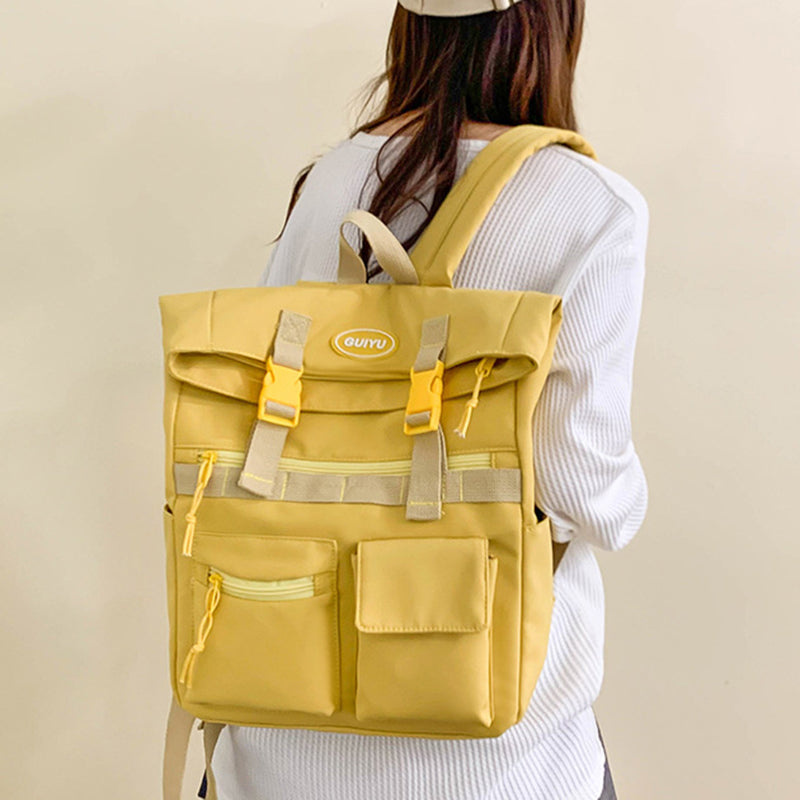 Stylish Women's Multi-Pocket Backpack with Buckle Design - Perfect for School, College & Travel | Durable Student Backpack for Everyday Use