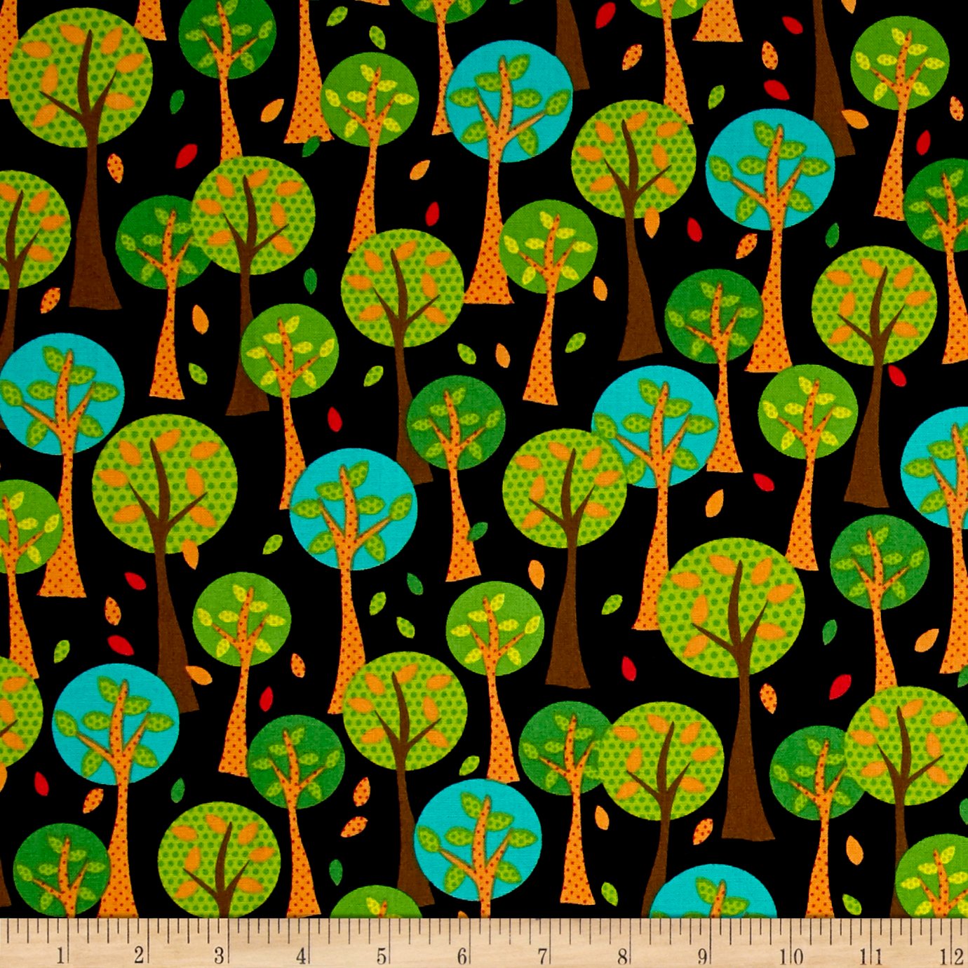 Quilting Treasures Qt Quilt Fabric - On The Road Trees Design by The Yard, Black | Premium Cotton Fabric for Quilting, Sewing & DIY Home Decor Projects