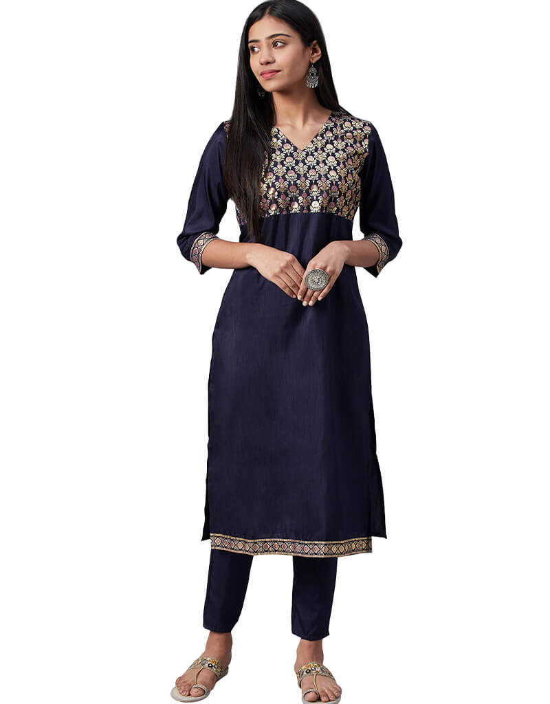 Elegant Blue Poly Silk Pant Suit for Women - Formal Office Wear & Evening Party Outfit | Comfortable Business Attire & Special Occasion Dresses
