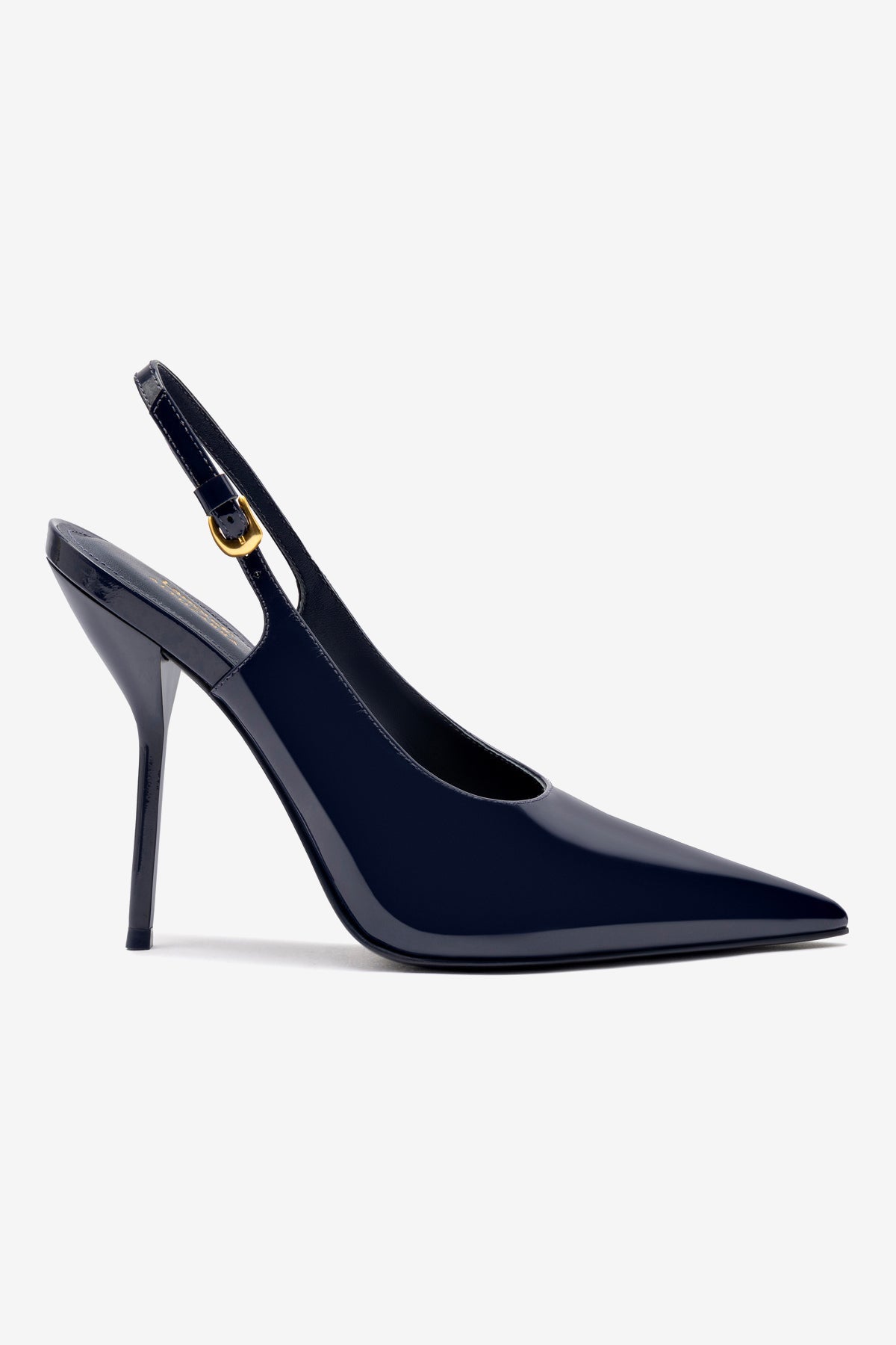 Larroudé x Altuzarra Navy Patent Leather Pumps - Elegant High Heels for Women, Perfect for Office, Party & Special Occasions