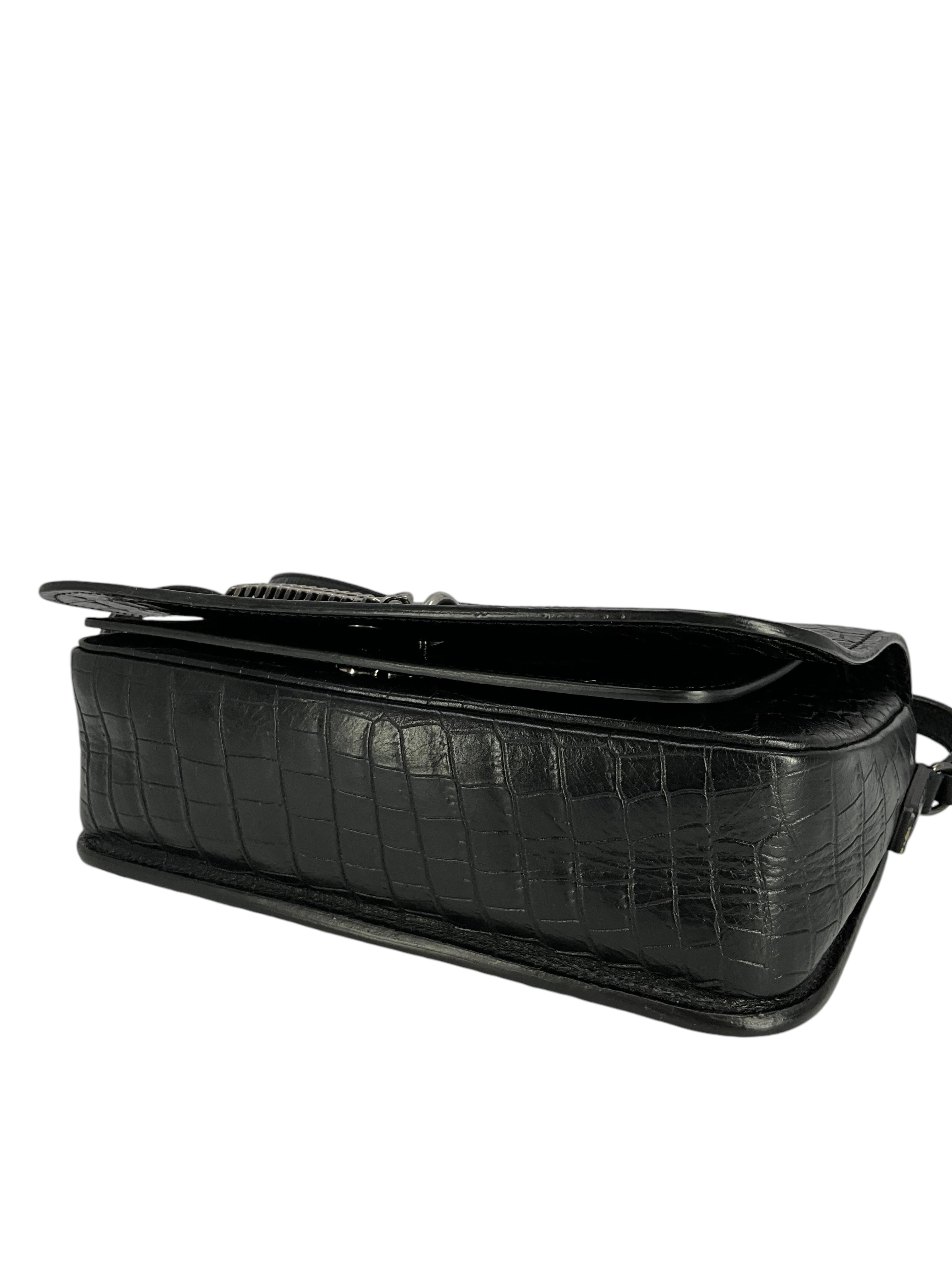 SAINT LAURENT Medium Charlotte Bag - Genuine Crocodile Embossed Leather Handbag for Women | Perfect for Work, Evening Events & Luxury Gift Giving