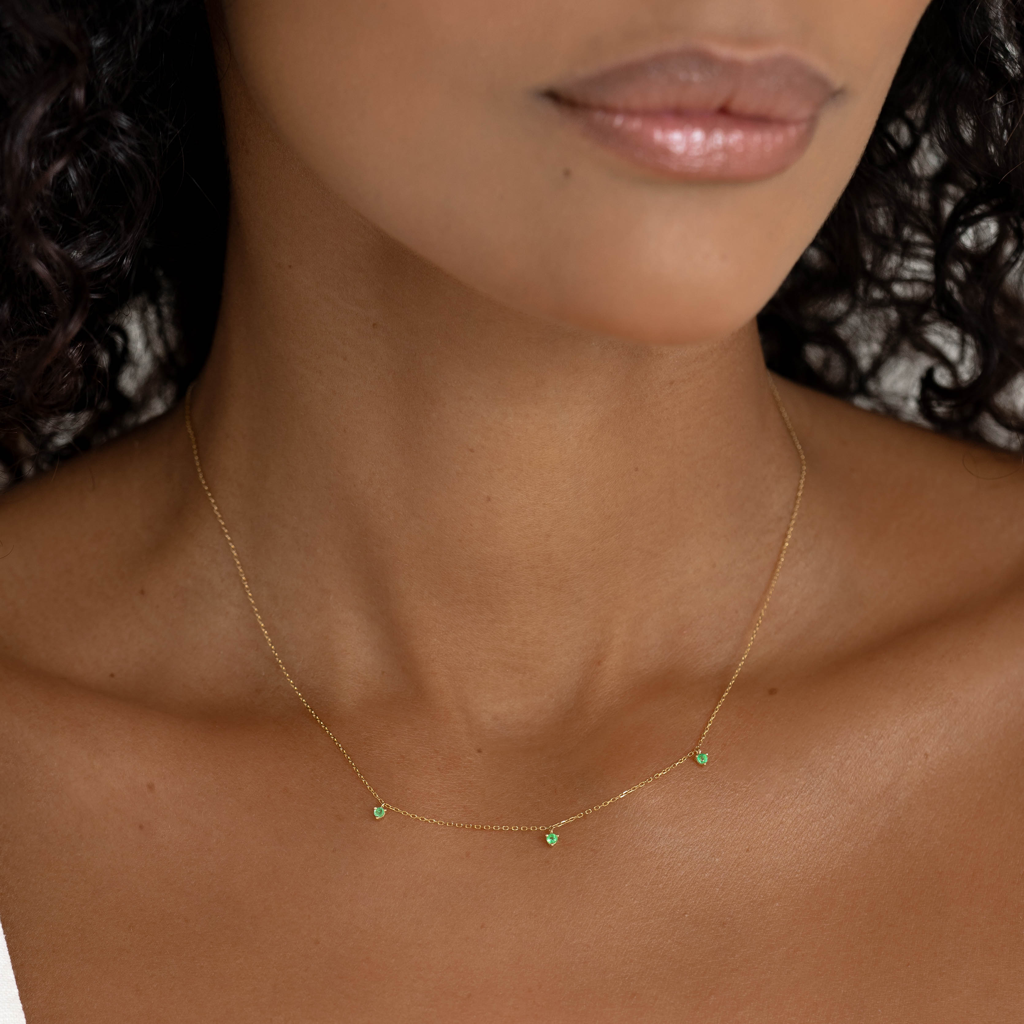 14K Gold Emerald Necklace - Elegant Green Gemstone Jewelry for Women, Perfect for Weddings, Parties & Special Occasions