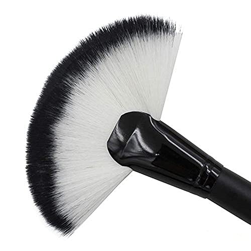 Professional Slim Makeup Blush & Contour Foundation Brush Set - Soft Nylon Hair Fan Brushes (Black) for Flawless Face Makeup | Perfect for Everyday Use, Bridal Makeup & Professional Makeup Artists