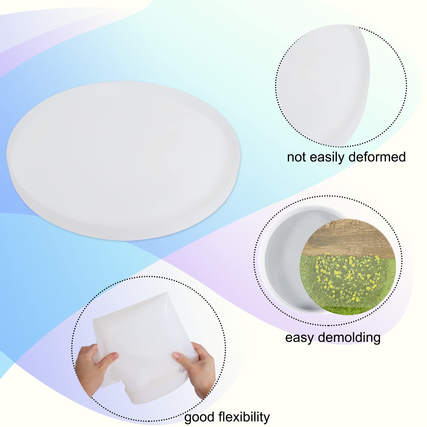 20 Inch Round Silicone Resin Table Molds with 3 Hairpin Legs - DIY Epoxy Resin Topdesk Mold for River Tables, Charcuterie Boards, and Home Decor - Perfect for DIY Art Projects, Wedding Centerpieces, and Modern Home Decoration
