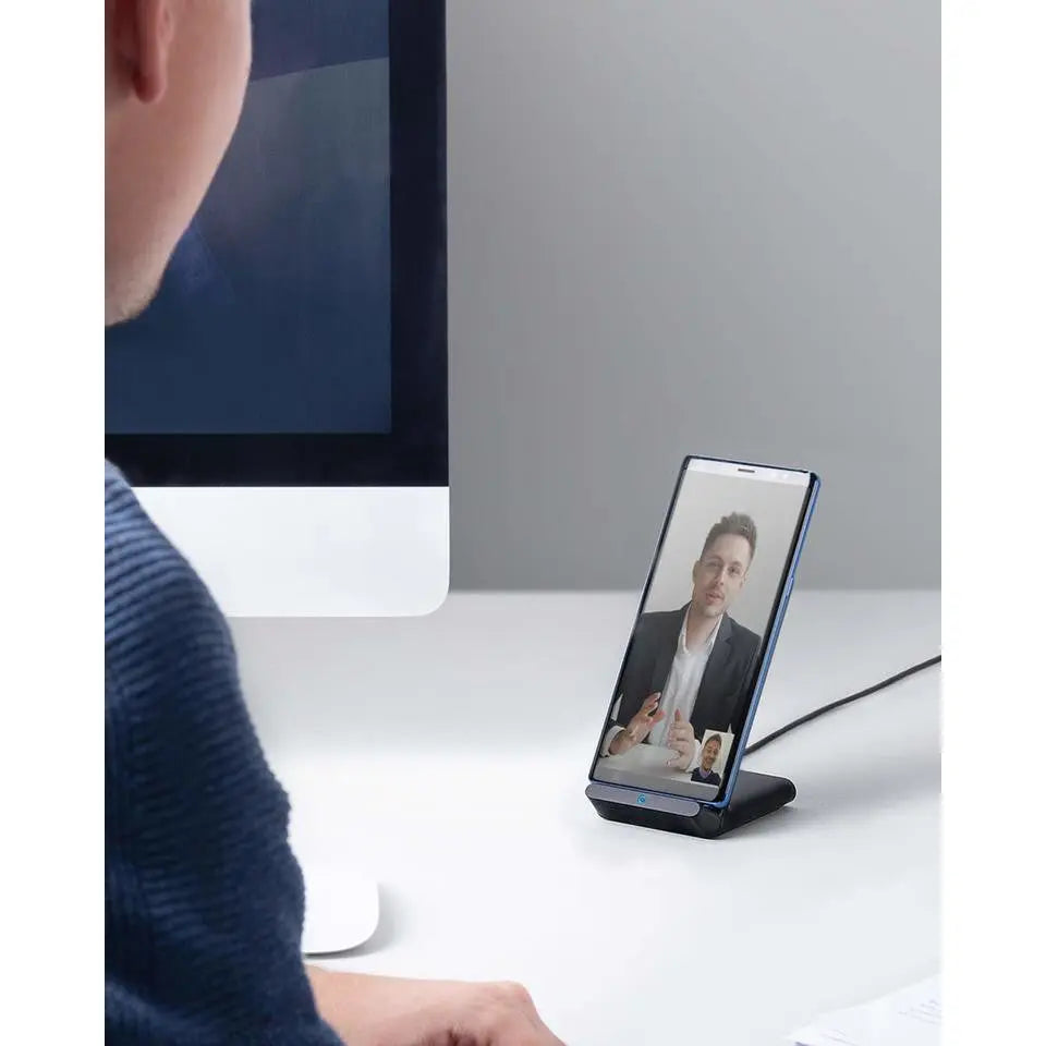 PowerWave Wireless Charger Stand - Fast Qi-Certified Charging Pad for iPhone 15/14/13/12, Samsung Galaxy S23/S22 - Perfect for Home, Office & Nightstand Use