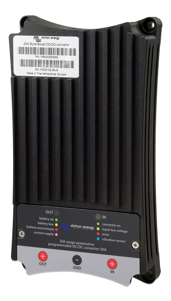 Victron Energy 50A Buck Boost DC/DC Converter - 12V/24V to 12V Voltage Regulator for RVs, Boats & Solar Power Systems | High Efficiency Power Conversion for Off-Grid Applications