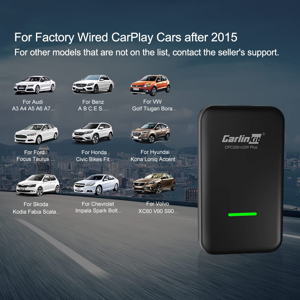 Carlinkit 3.0 Wireless CarPlay Adapter 2025 - Convert Wired CarPlay to Wireless for iPhone iOS 10+ (2015+ Car Models) | Seamless Music, Navigation & Calls While Driving