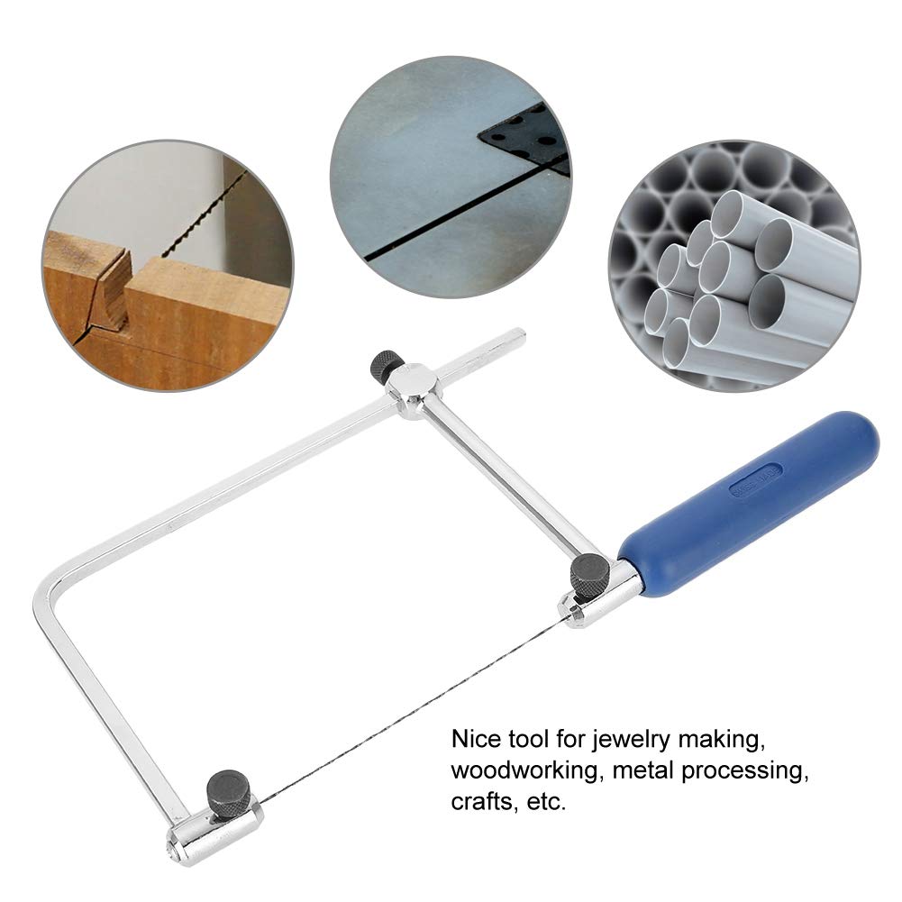 Adjustable U-Shaped Jewelry Saw Frame with 6 Spiral Saw Blades - Precision Cutting Tool for Jewelry Making, Metal Crafting & DIY Projects | Perfect for Goldsmiths, Hobbyists & Professional Jewelers