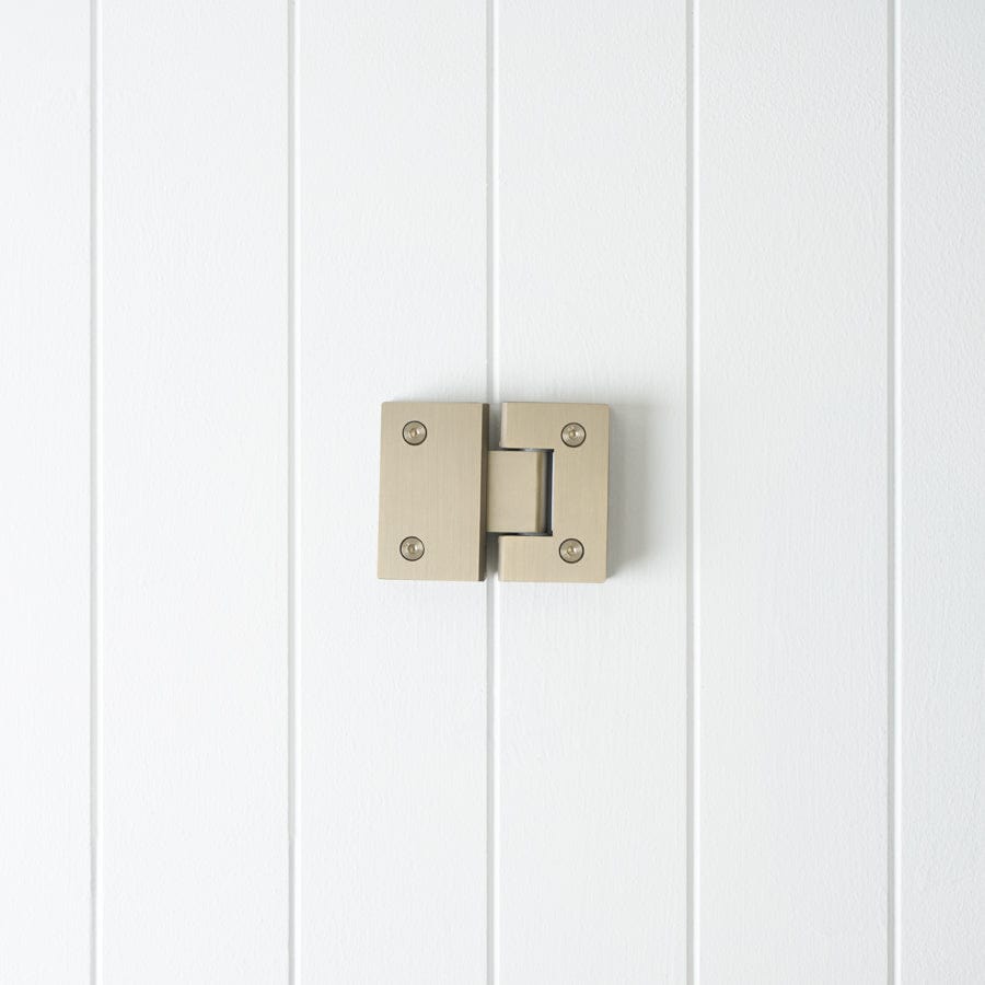Glass to Glass Shower Door Hinge in Warm Brushed Nickel Finish - Perfect for Bathroom Renovations & Modern Shower Enclosures